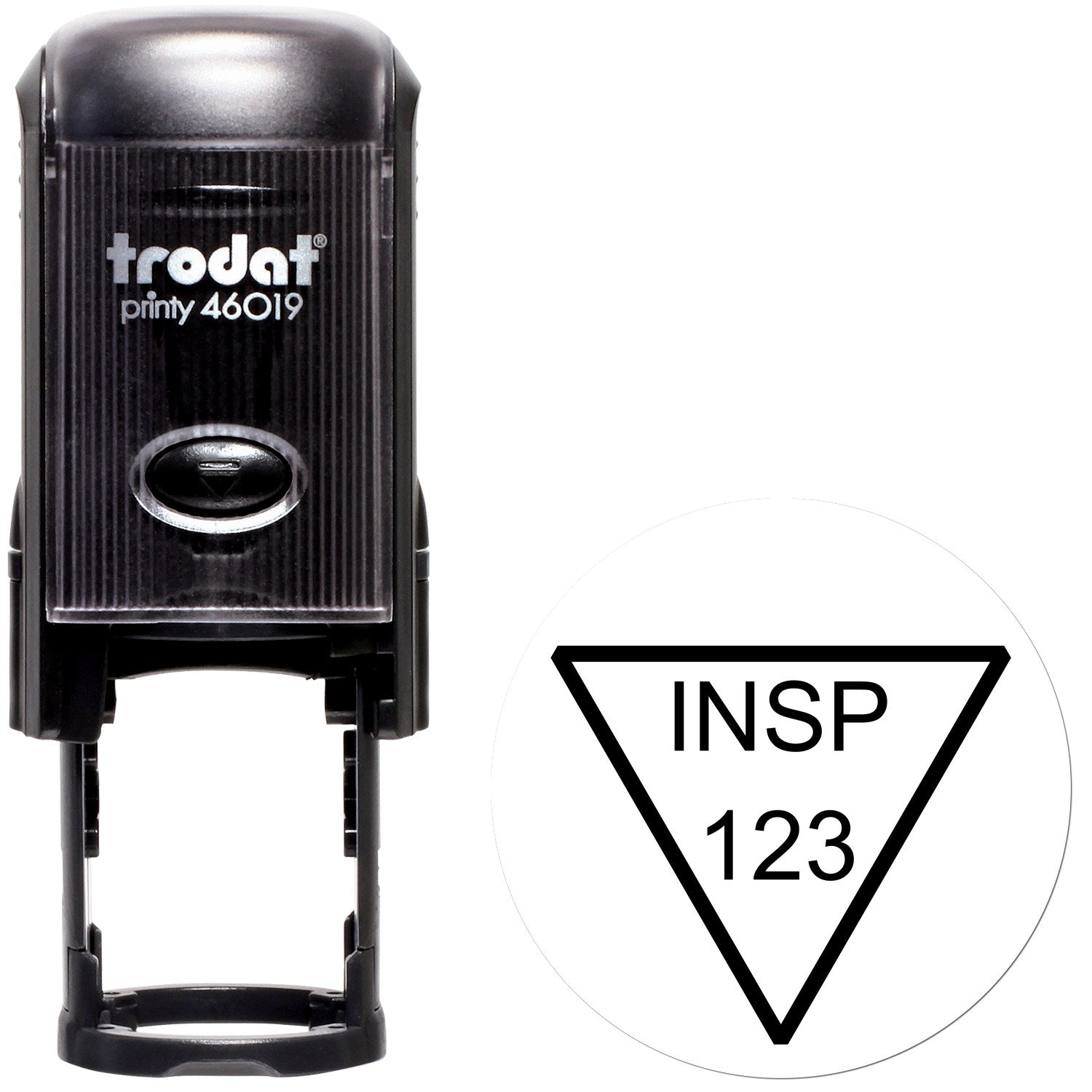 Standard Size Self-Inking Triangle Inspection Stamp 3/4 Diameter