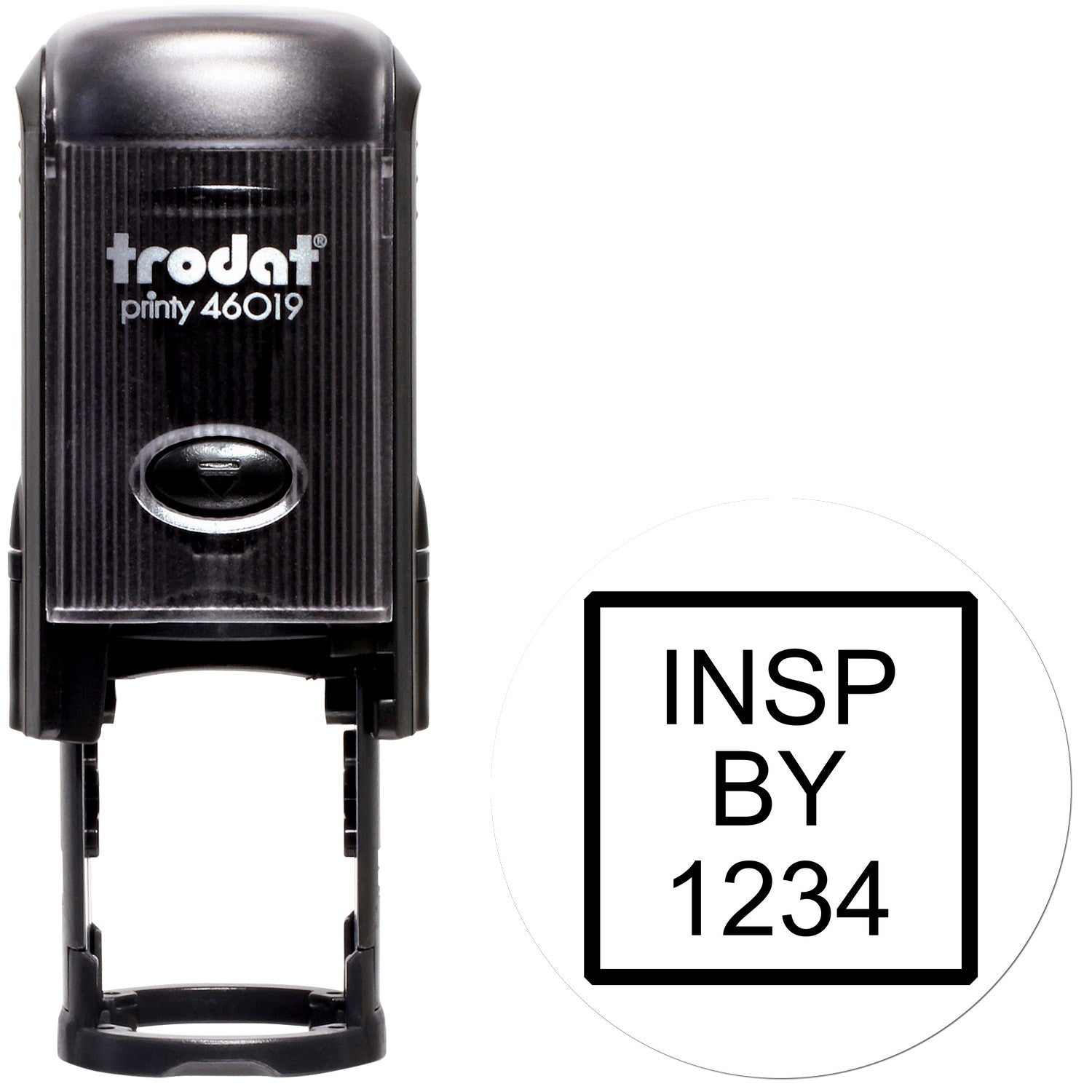 Professional Self-Inking Square Inspection Stamp 3/4 Diameter - Quick ...