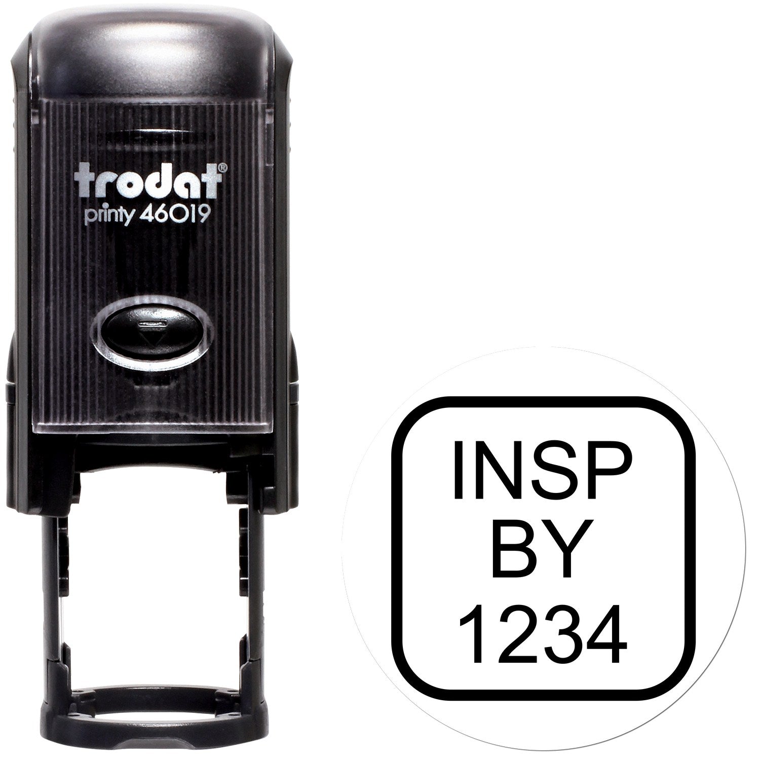 Professional Self-Inking Rounded Square Inspection Stamp - 3/4 Diameter ...