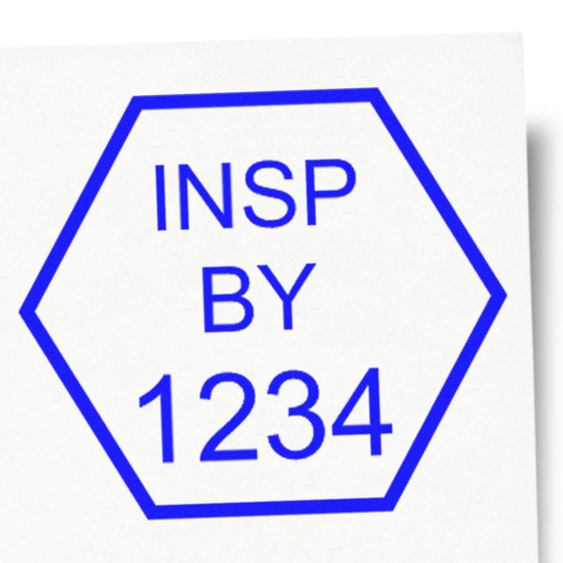 Extra Small Self-Inking Hexagonal Inspection Stamp 1/2 Diameter