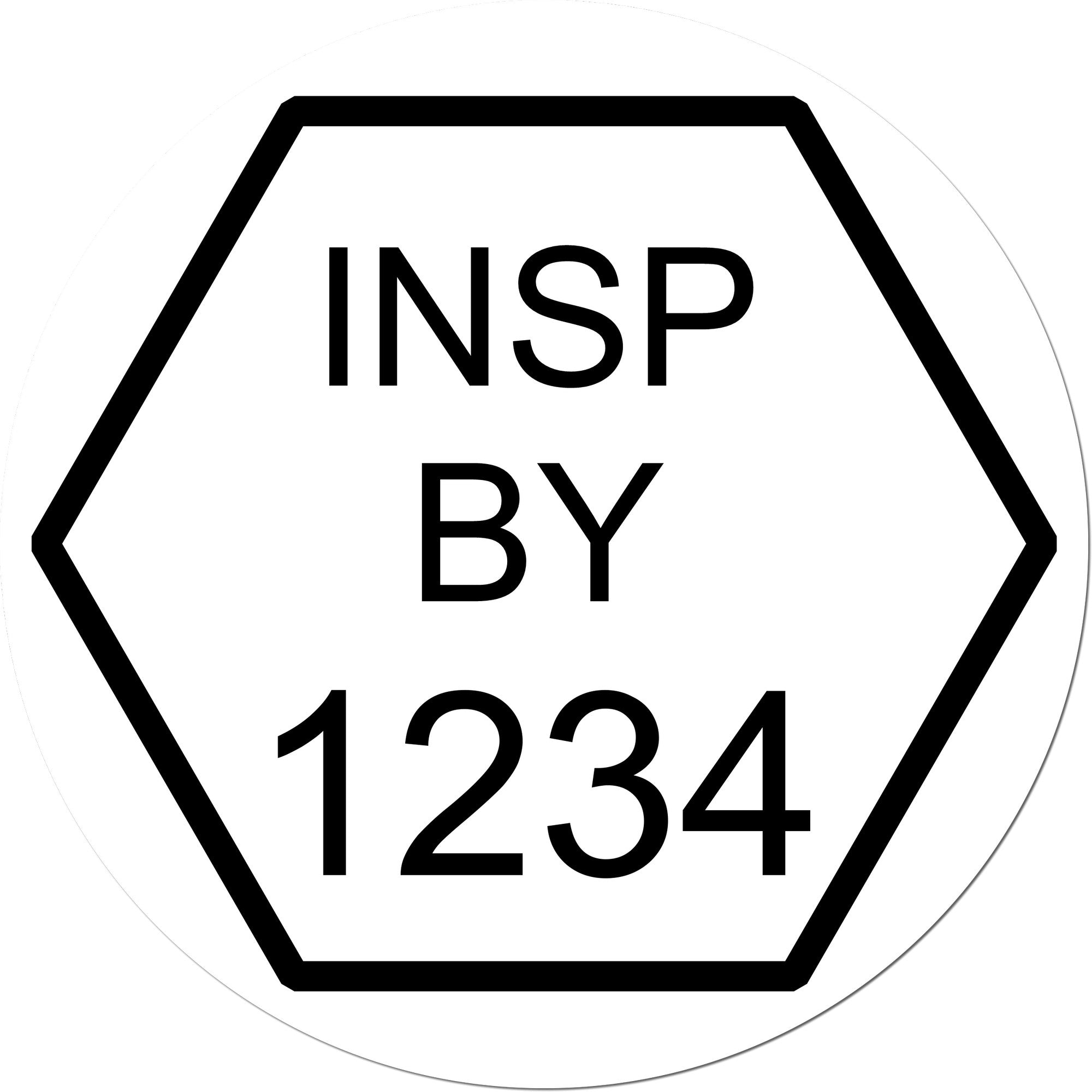 Standard Size Self-Inking Hexagonal Inspection Stamp 3/4 Diameter