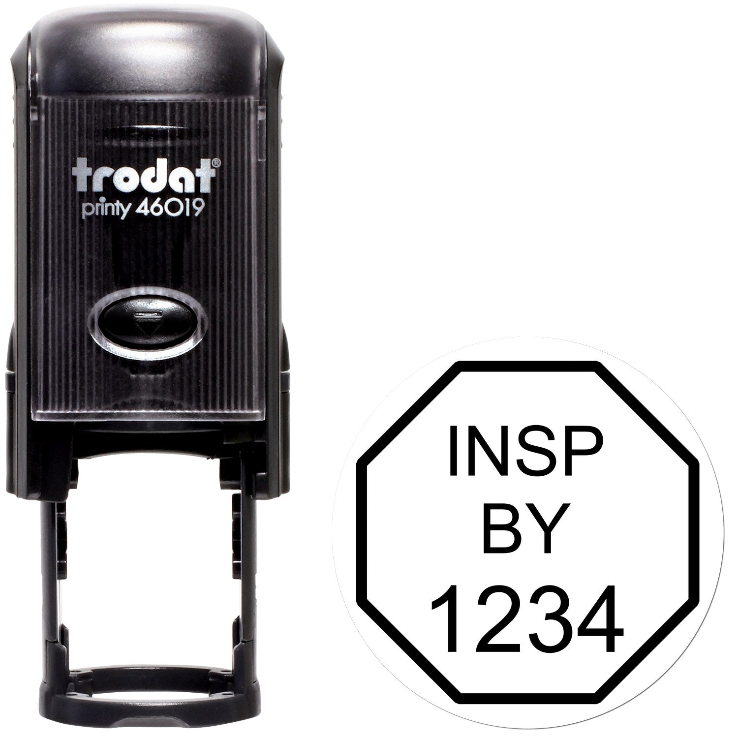 Portable Reusable Self-Inking Octagon Inspection Stamp - 3/4 Diameter ...