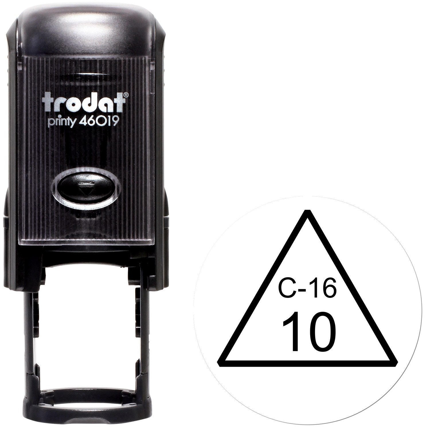 Standard Size Self-Inking Triangular Inspection Stamp 3/4 Diameter