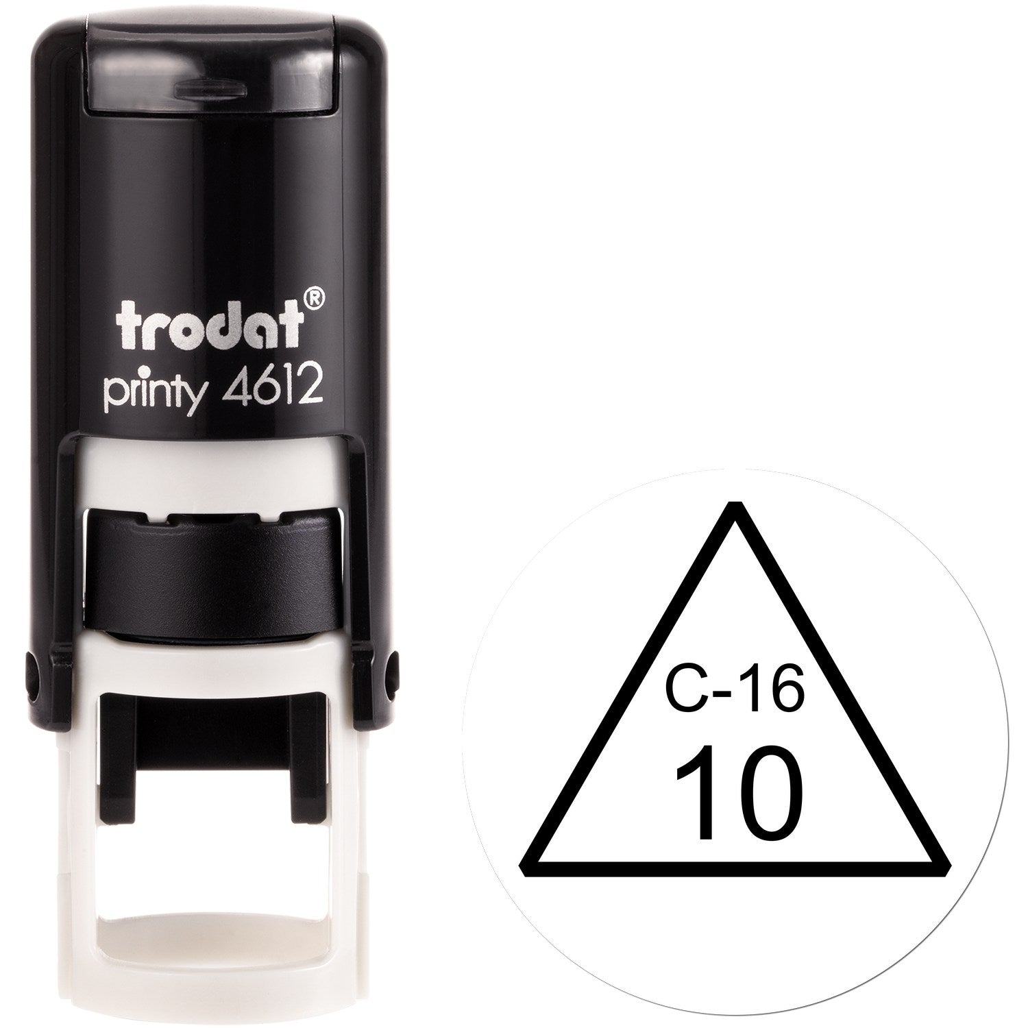 Extra Small Self-Inking Triangular Inspection Stamp 1/2 Diameter