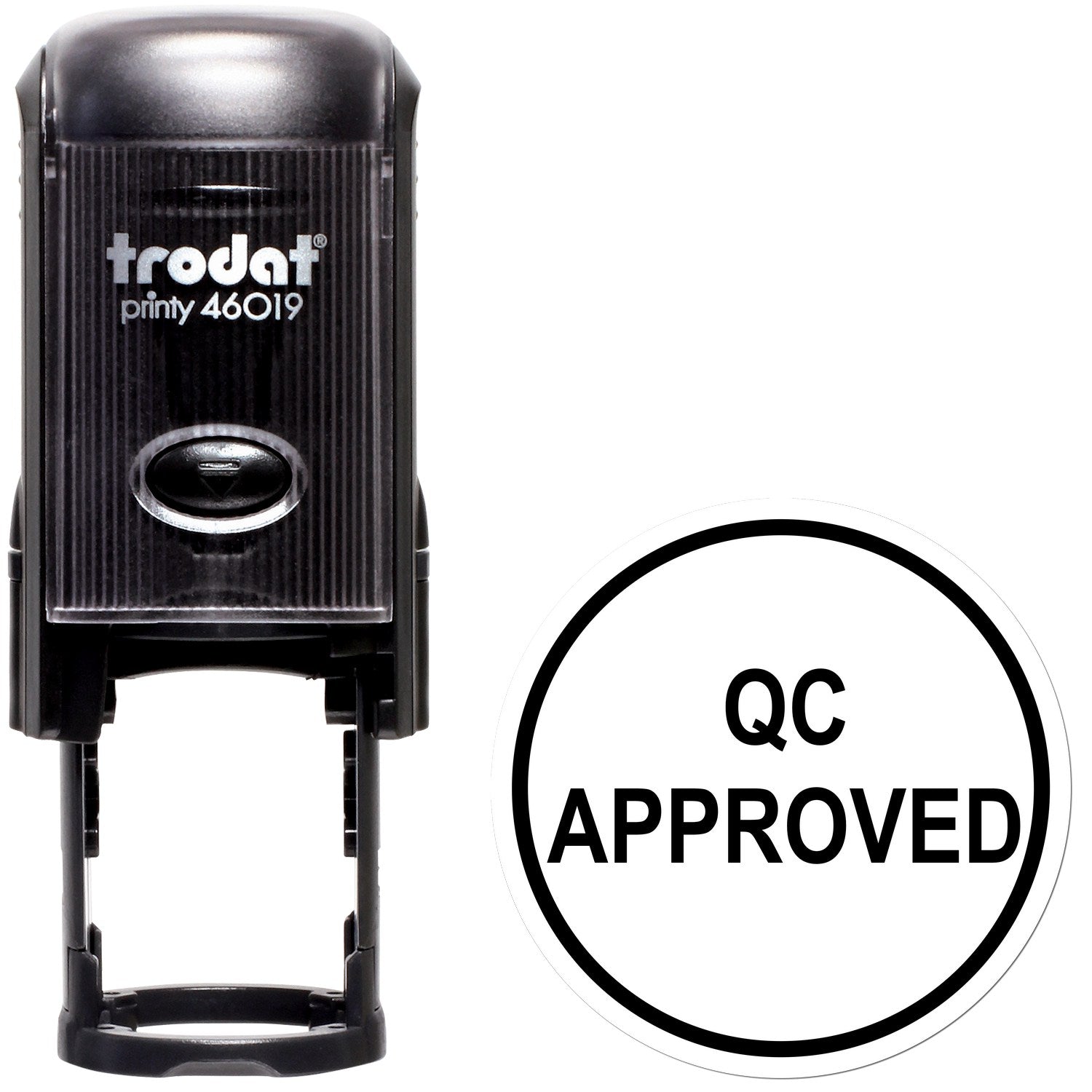 Standard Size Self-Inking Round QC Approved Inspection Stamp 3/4 Diameter