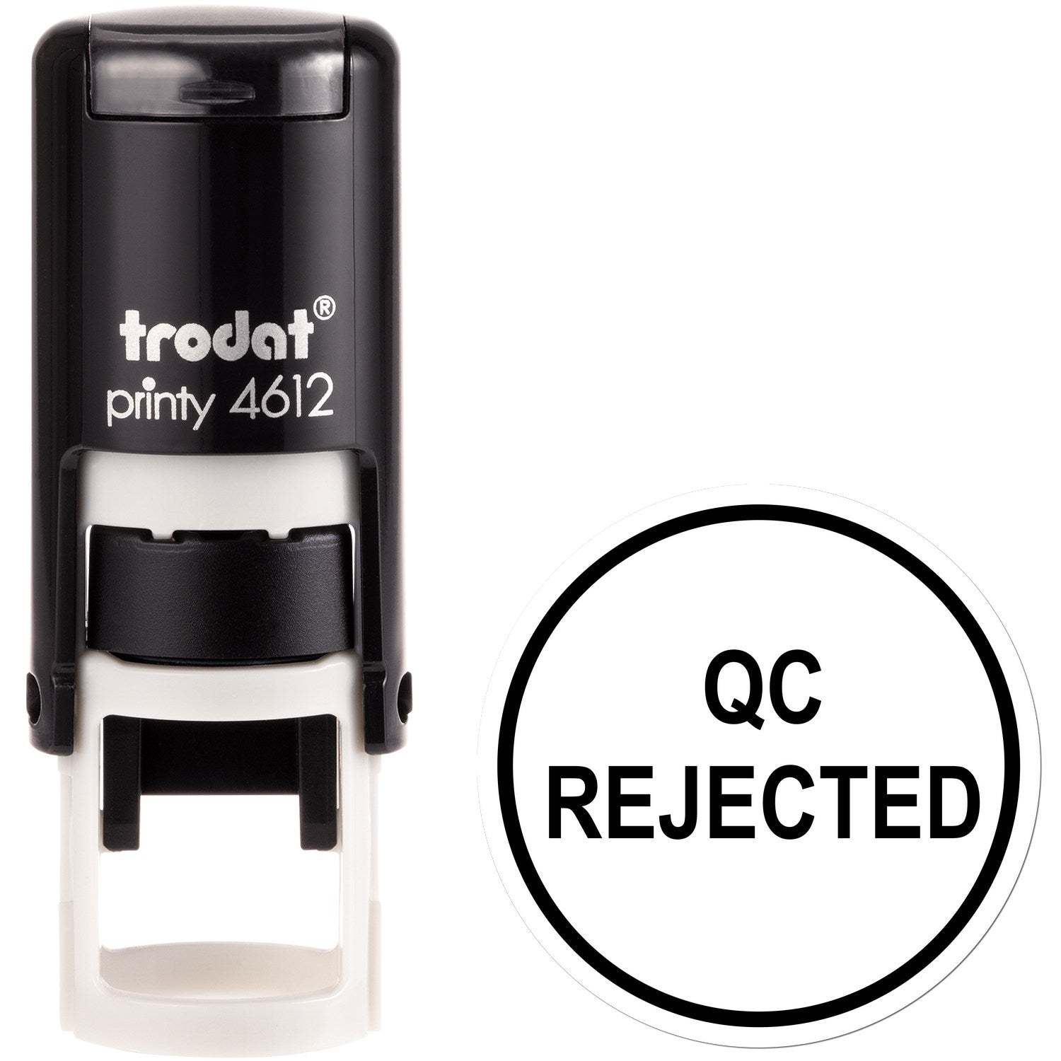 Extra Small Self-Inking Round QC Rejected Inspection Stamp 1/2 Diameter