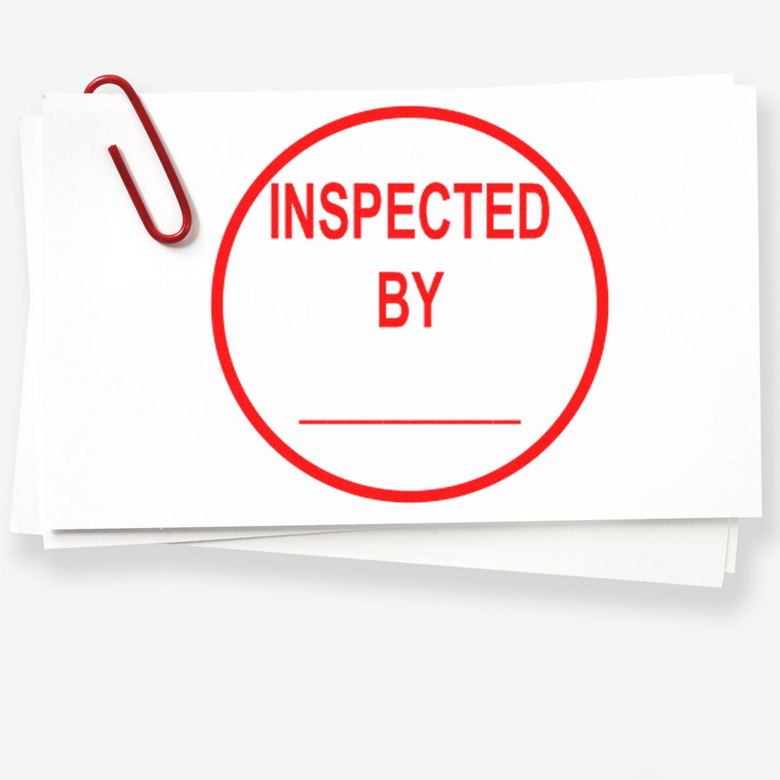 Large Self-Inking Inspected By Circle With Line Self-Inking Stamp 1 Inch Diameter