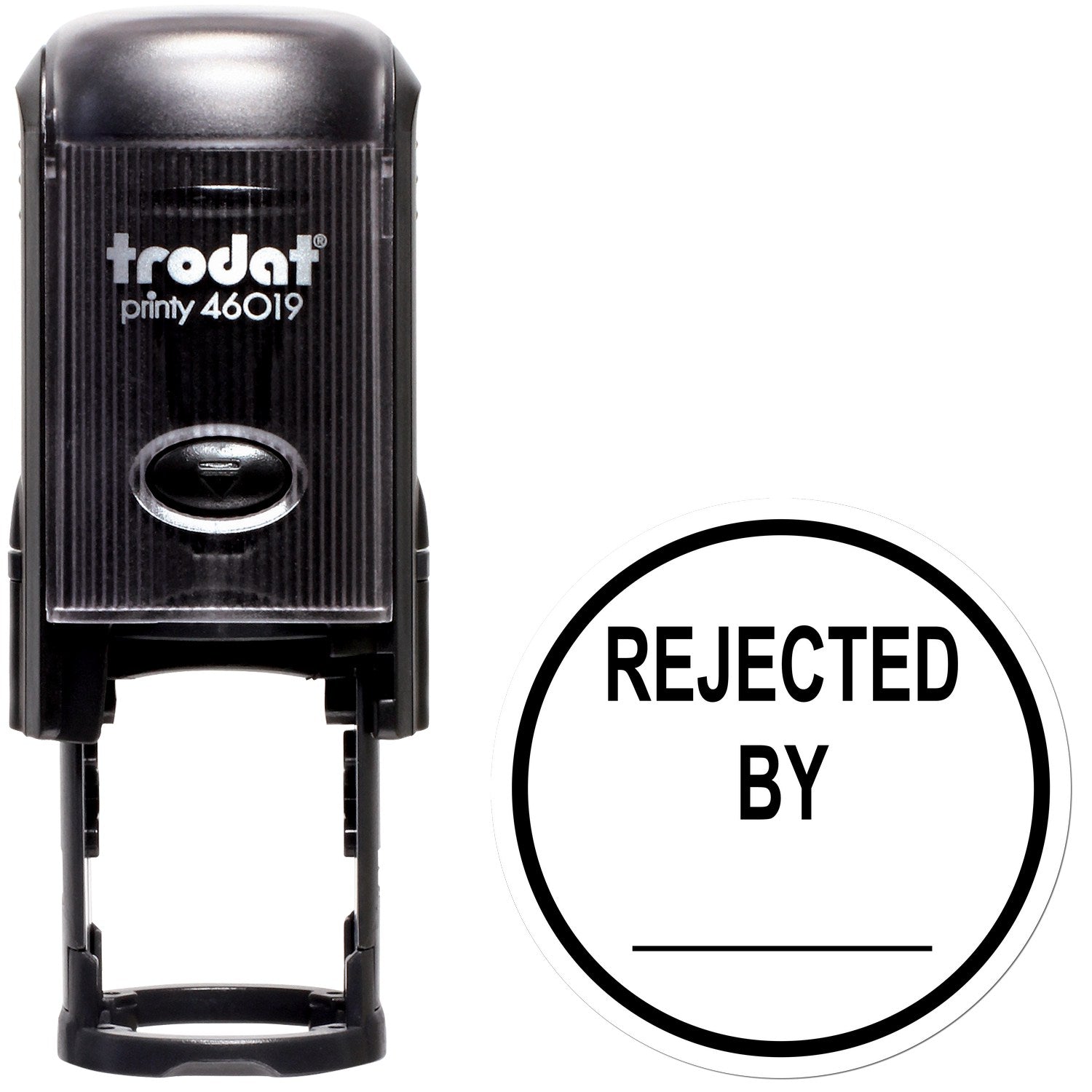 Standard Size Self-Inking Round Rejected By Inspection Stamp 3/4 Diameter