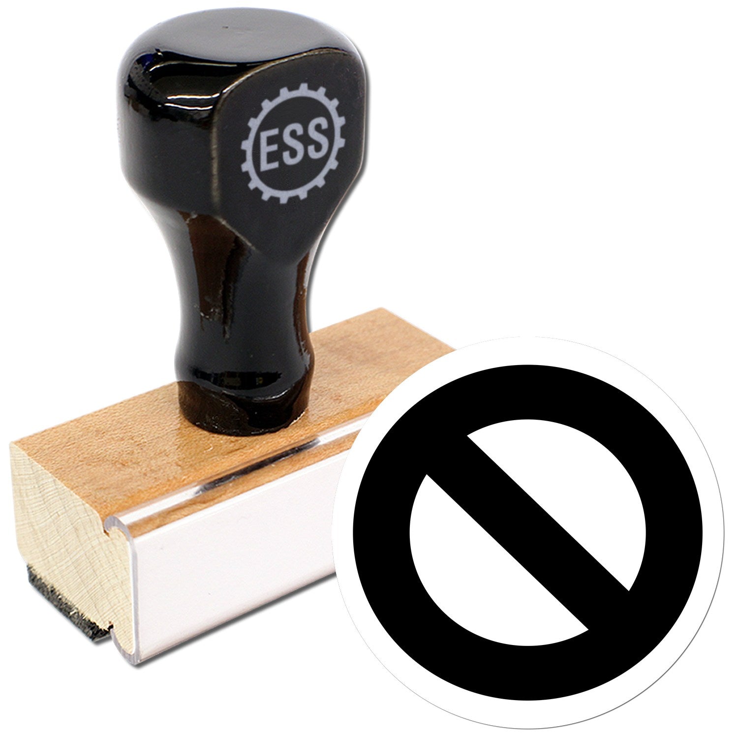 Large Size Wood Handle Inspection Rejected No Entry Rubber Stamp 1 Inch Diameter