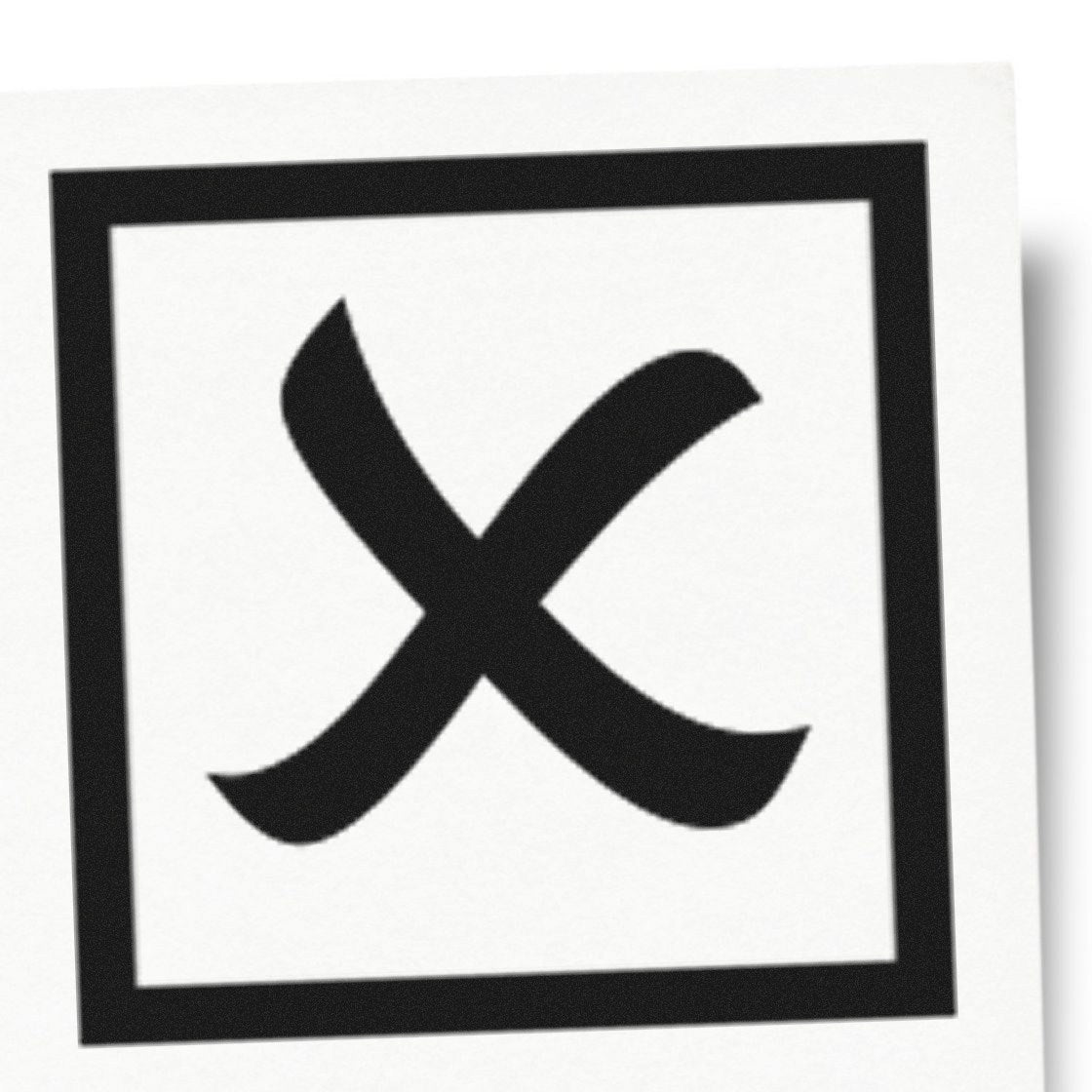 Standard Size Self-Inking Square Scripted X Rejected Stamp 3/4 Diameter