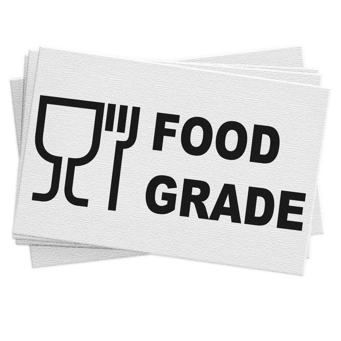 Maxlight Premium Certified Food Grade Stamp featuring a bold black Food Grade text and symbol on a white background, ideal for ensuring food safety compliance.