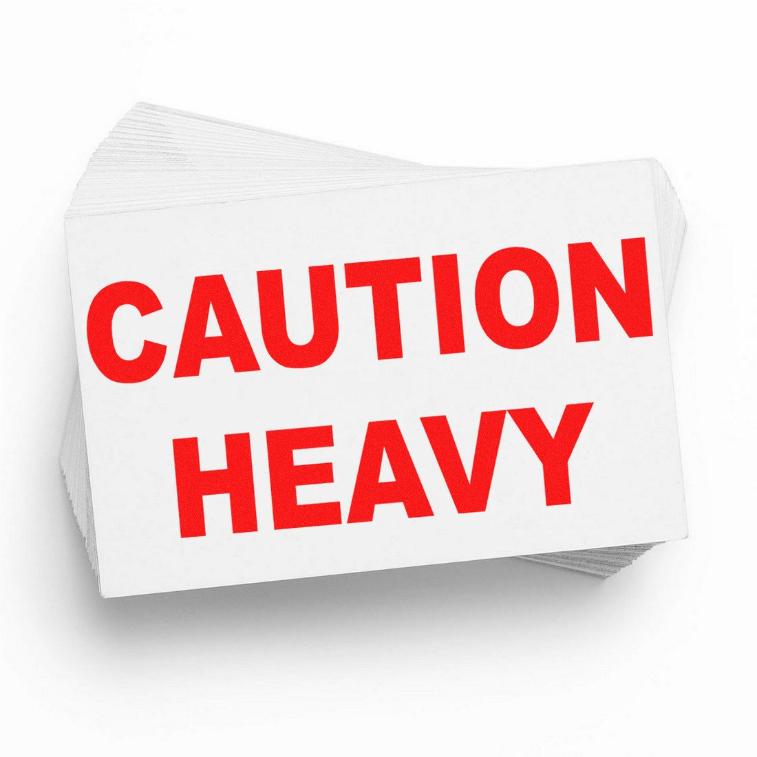 Image of the Maxlight Premium Heavy Caution Stamp featuring bold red CAUTION HEAVY text on a white background, designed for clear visibility and safety warnings.