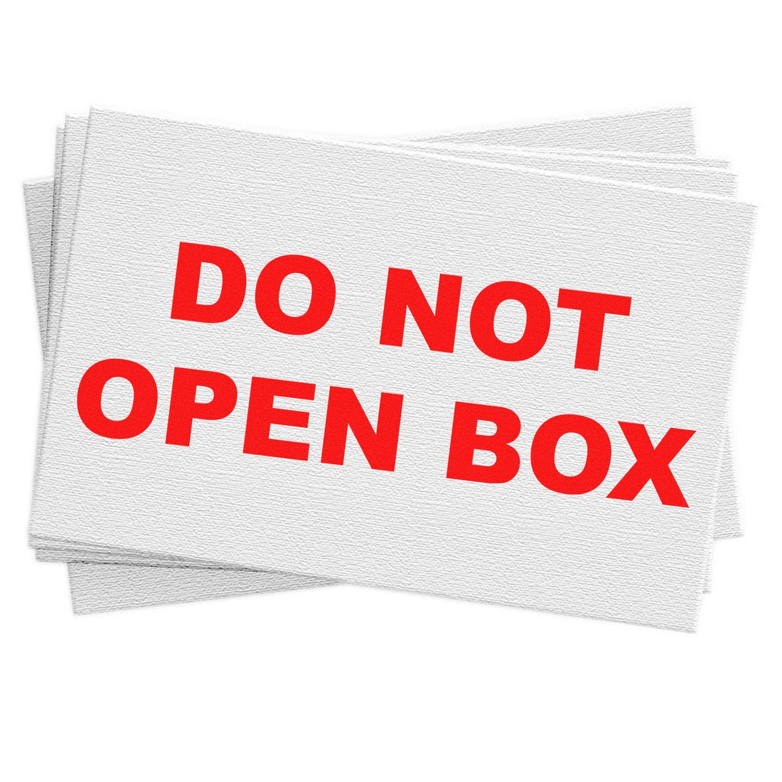 PSI Pre-Inked Do Not Open Box Stamp with bold red text on a white background, ideal for secure packaging and shipping needs.