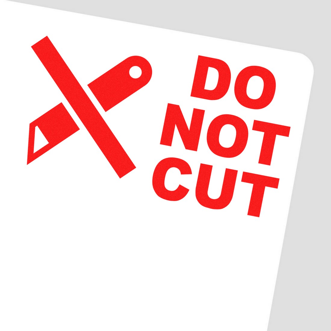 PSI Pre-Inked Do Not Cut Symbol Stamp with red text and crossed-out knife icon on a white background.