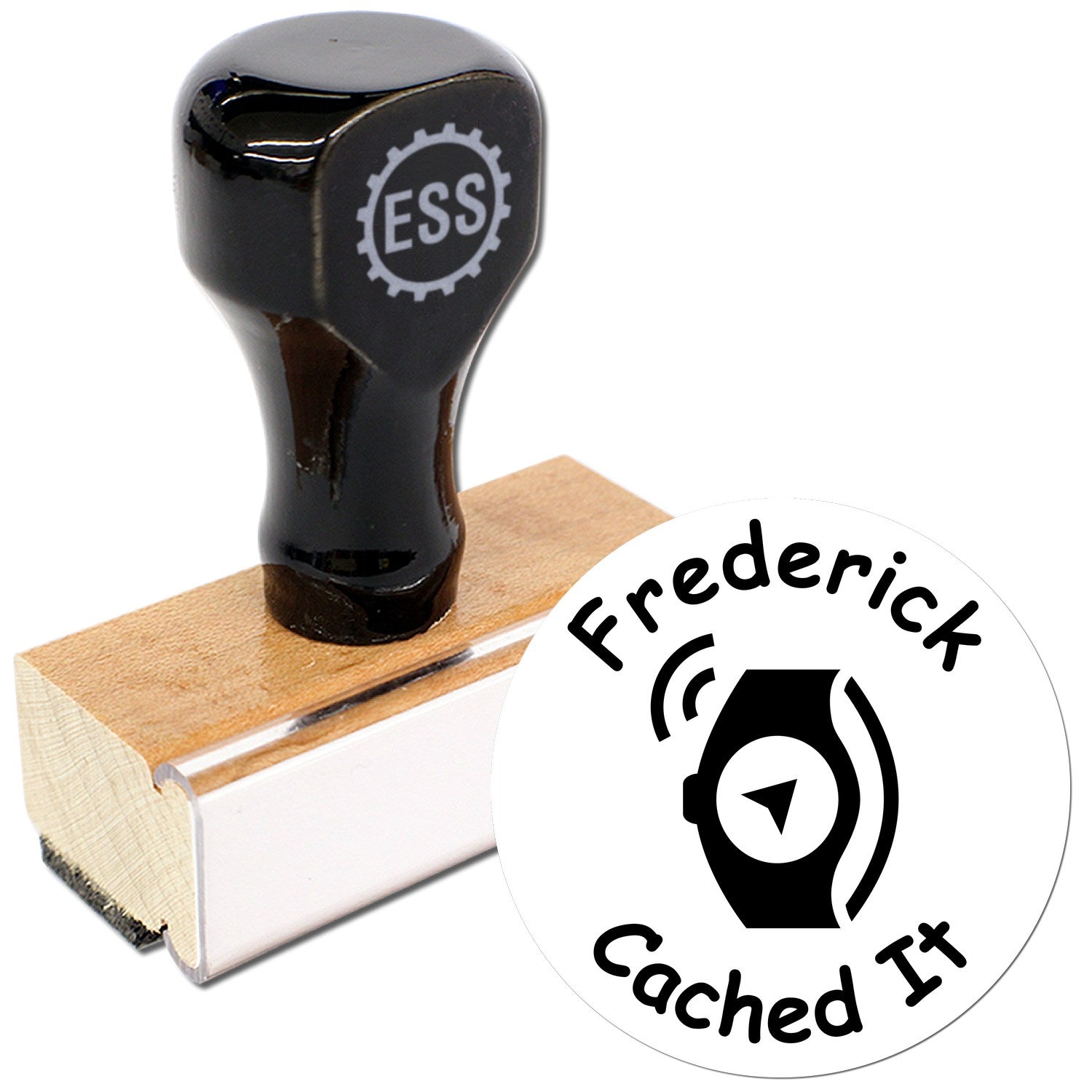 Wood Handle Geowatch Adventure Geocache Stamp - Engineer Seal Stamps