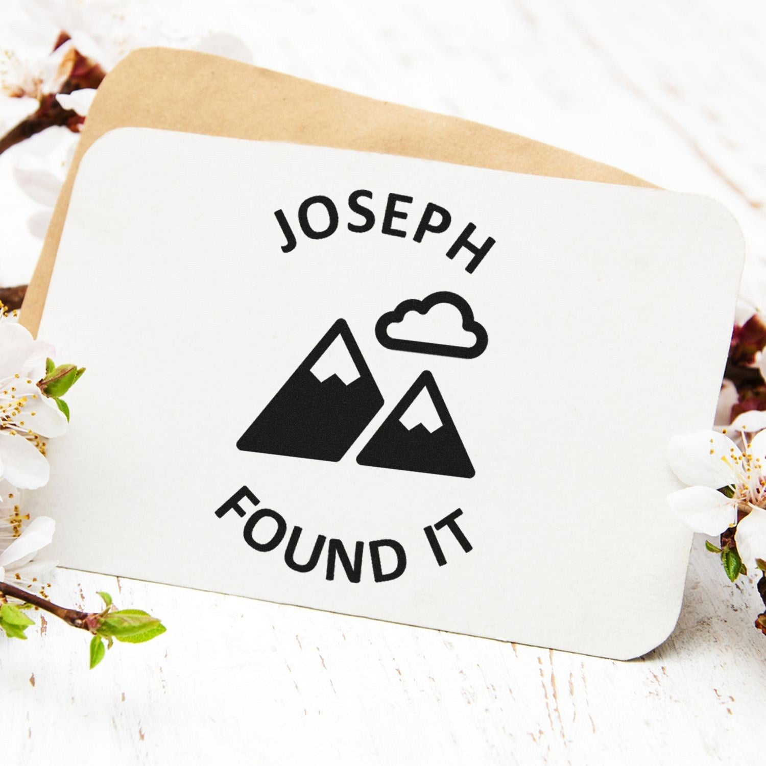 Self-Inking Mountain Treasure Hunt Geocaching Log Stamp - Engineer Seal Stamps