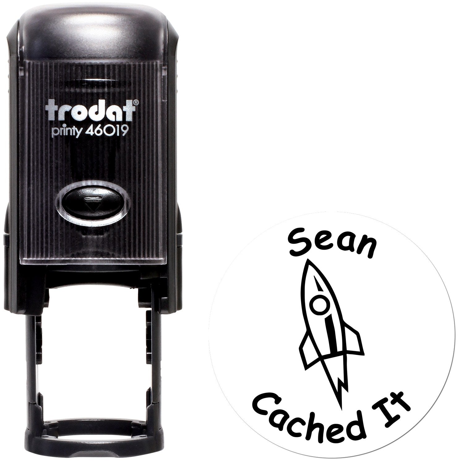 Self-Inking Rocket Cache Adventure Geocaching Log Stamp - Engineer Seal Stamps