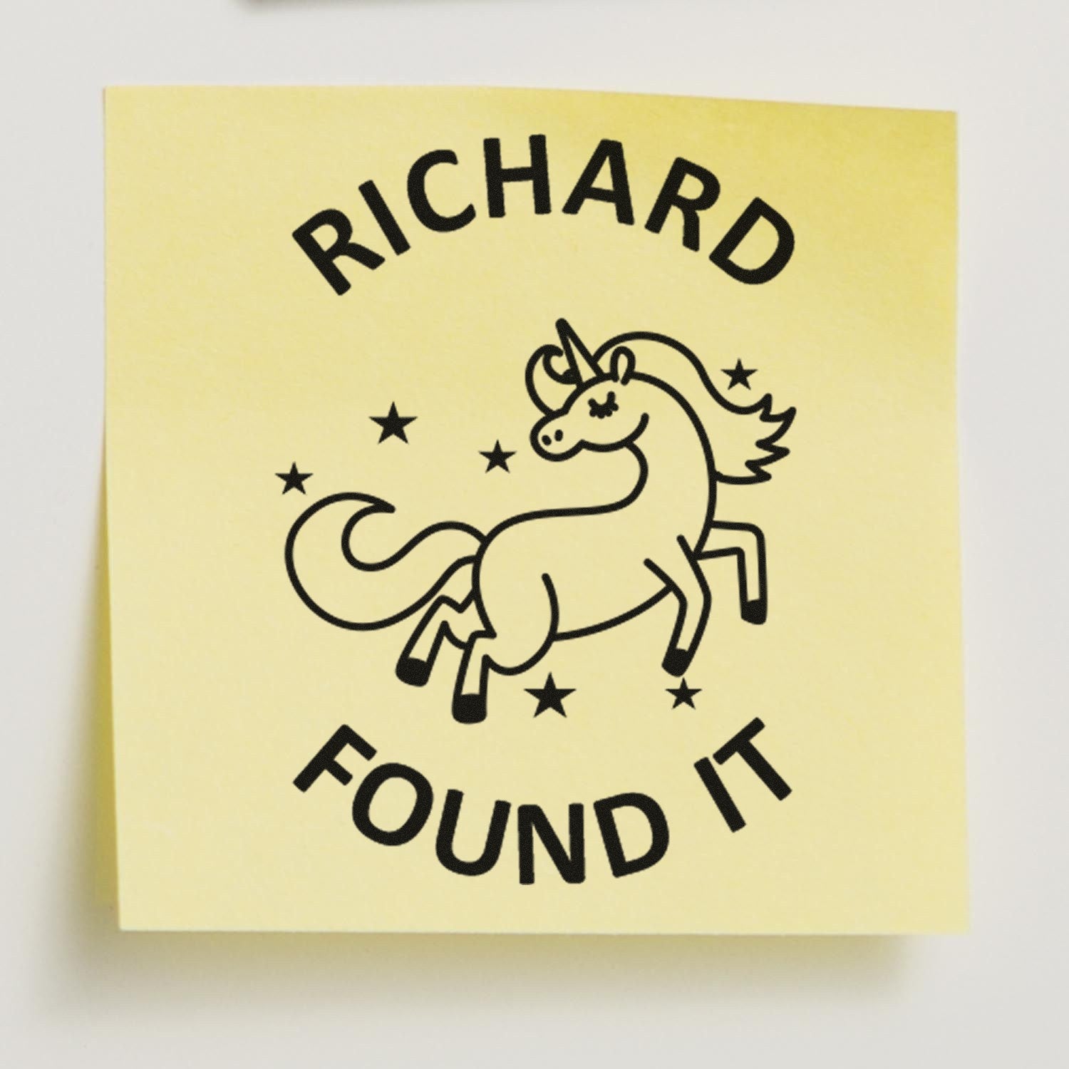 Wood Handle Unicorn Discovery Geocache Stamp