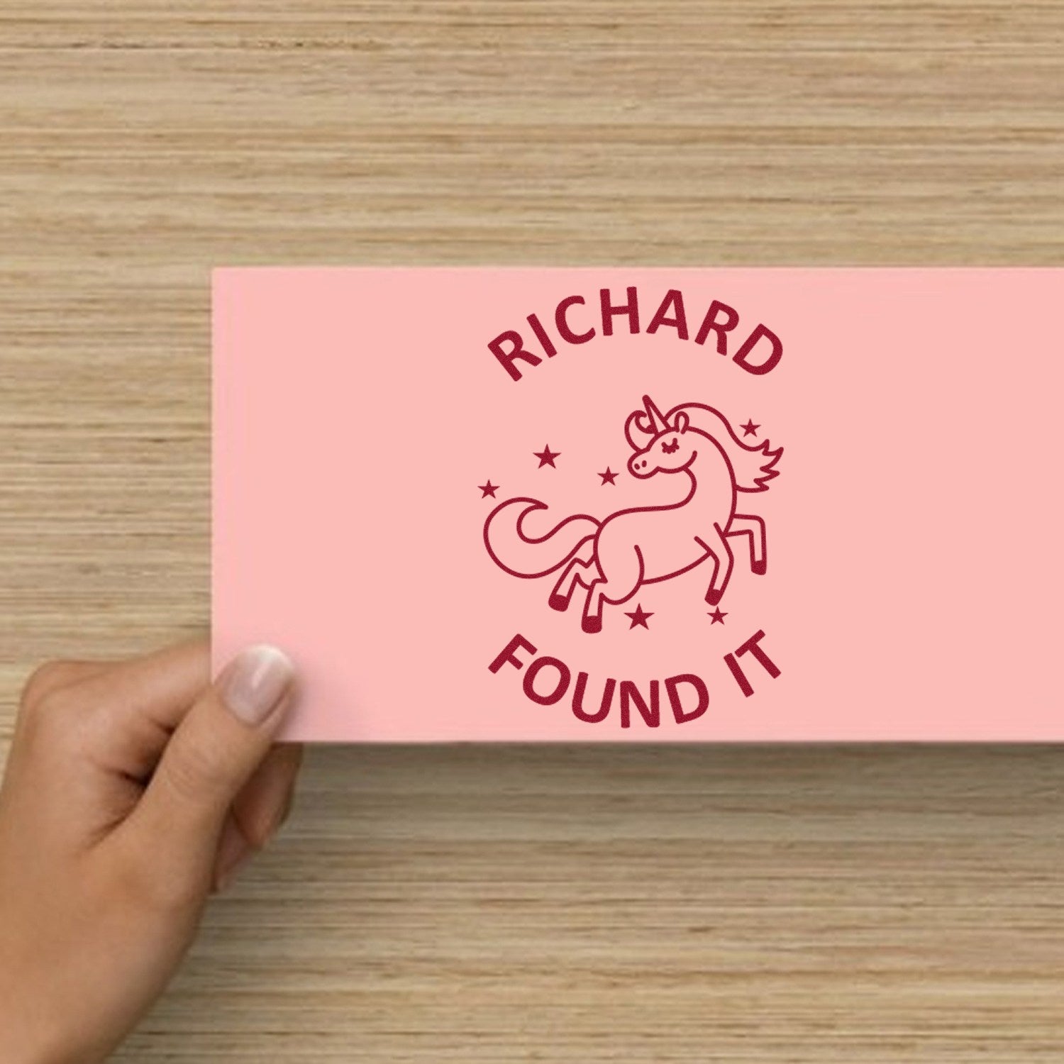 Wood Handle Unicorn Discovery Geocache Stamp