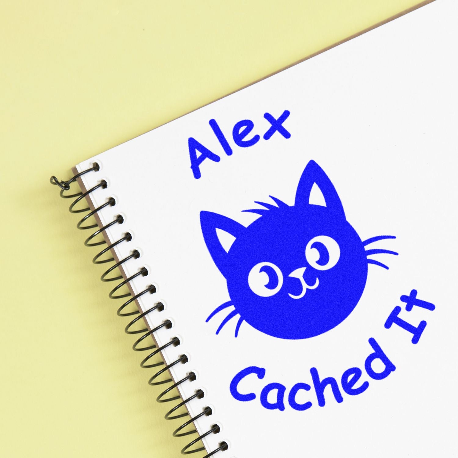 Wood Handle Kitty Cache Stamp Geocache Stamp - Engineer Seal Stamps