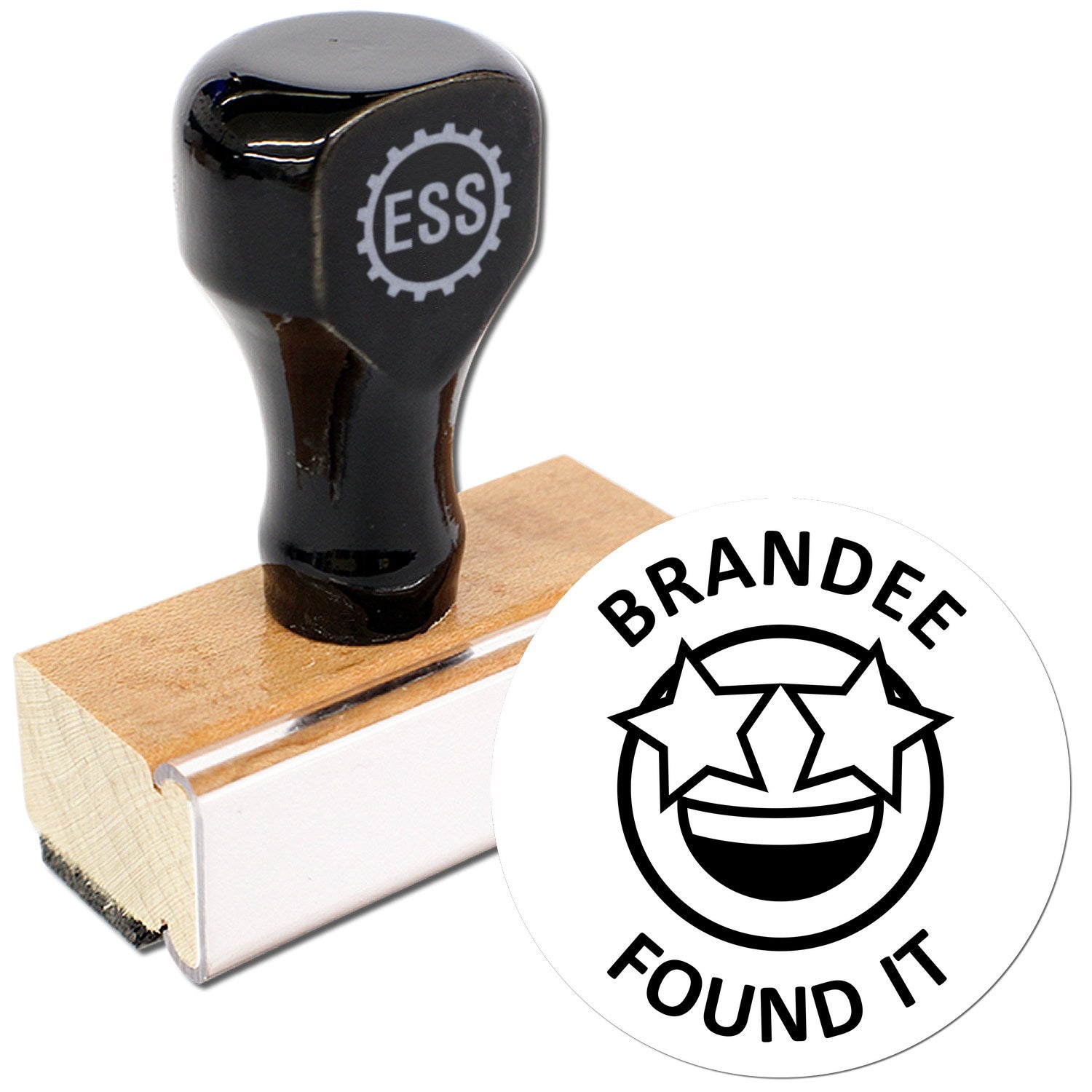 Wood Handle Starry-Eyed Discovery Geocache Stamp