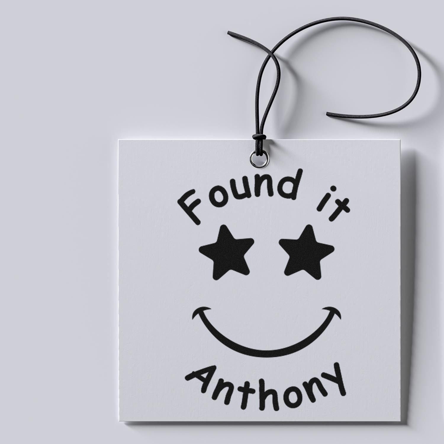 Wood Handle Starry Smiles Cache Stamp Geocache Stamp