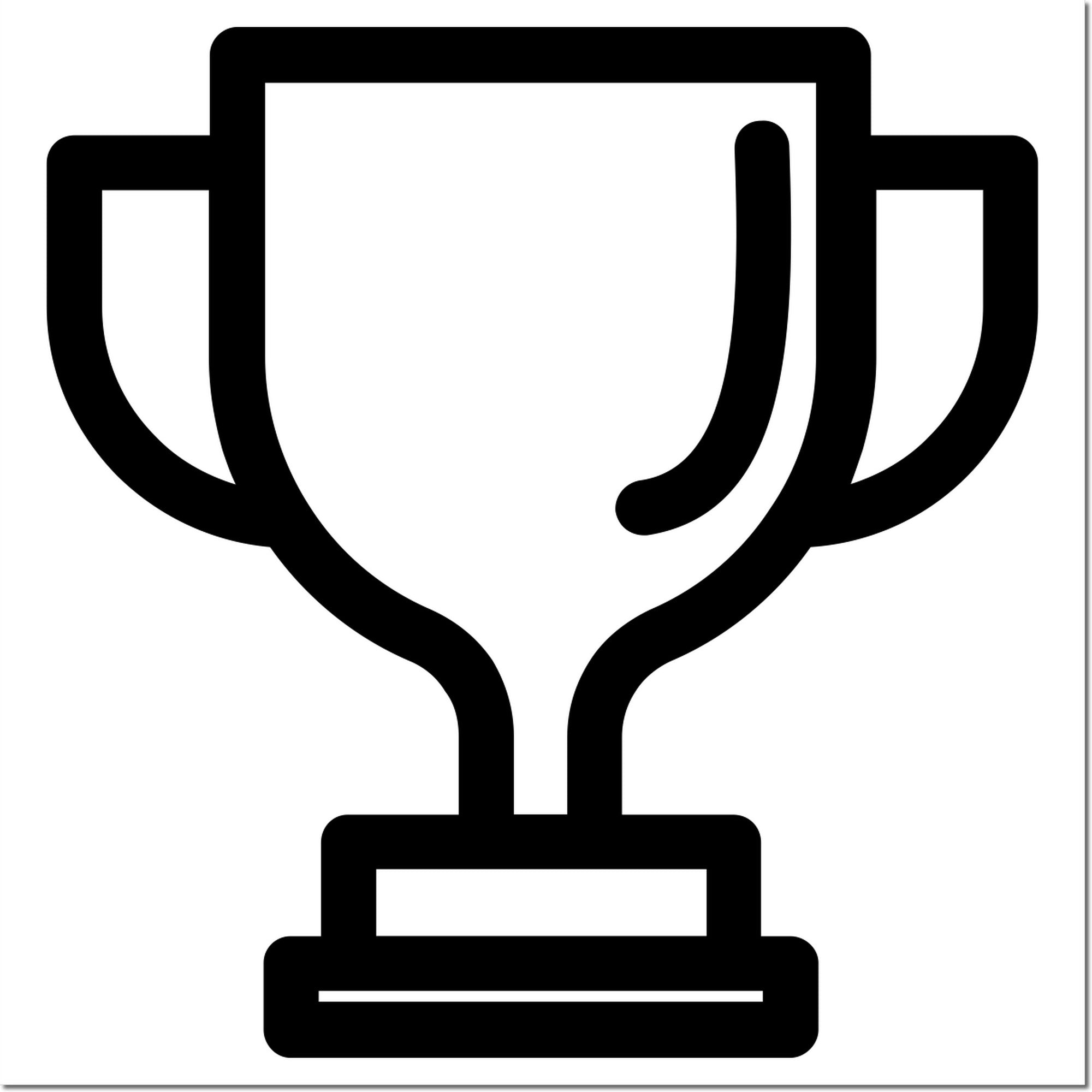 Self-Inking Winning Customer Reward Stamp featuring a black trophy design. Ideal for recognizing achievements, this stamp offers clear, consistent impressions for customer rewards.