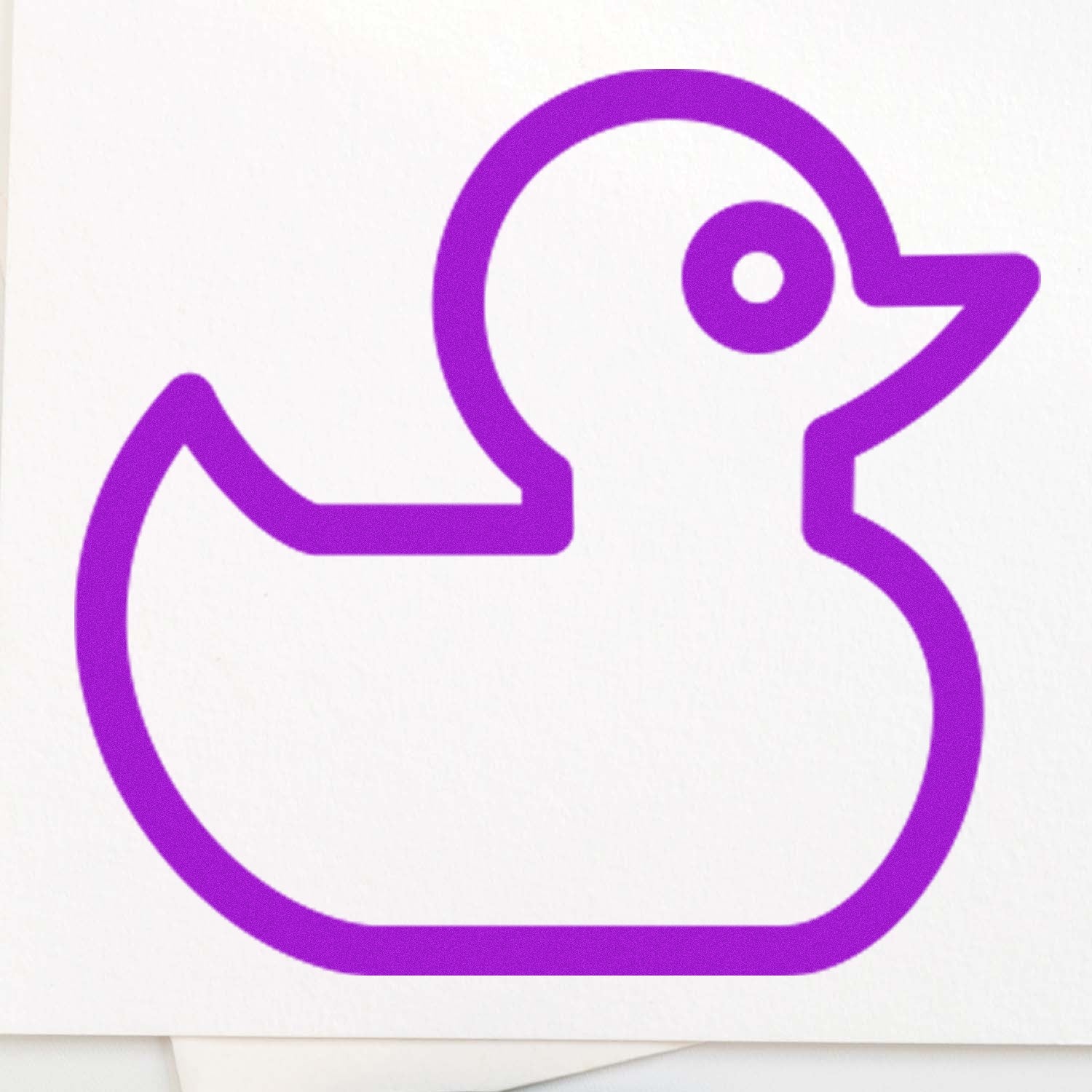 Self-Inking Ducky Delight Repeat Customer Stamp featuring a purple duck outline on a white background, perfect for adding a playful touch to customer loyalty cards.