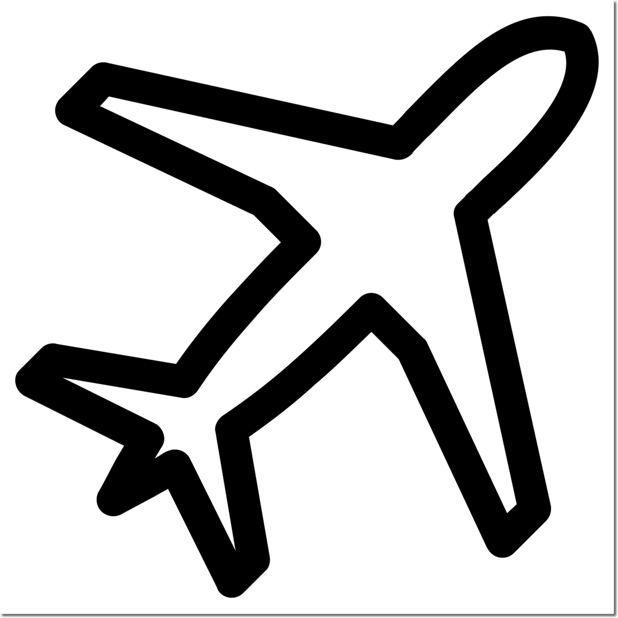 Self-Inking Jetsetter-Based Rewards Stamp featuring a sleek black design with an airplane icon imprint, ideal for travel-themed rewards and promotions.