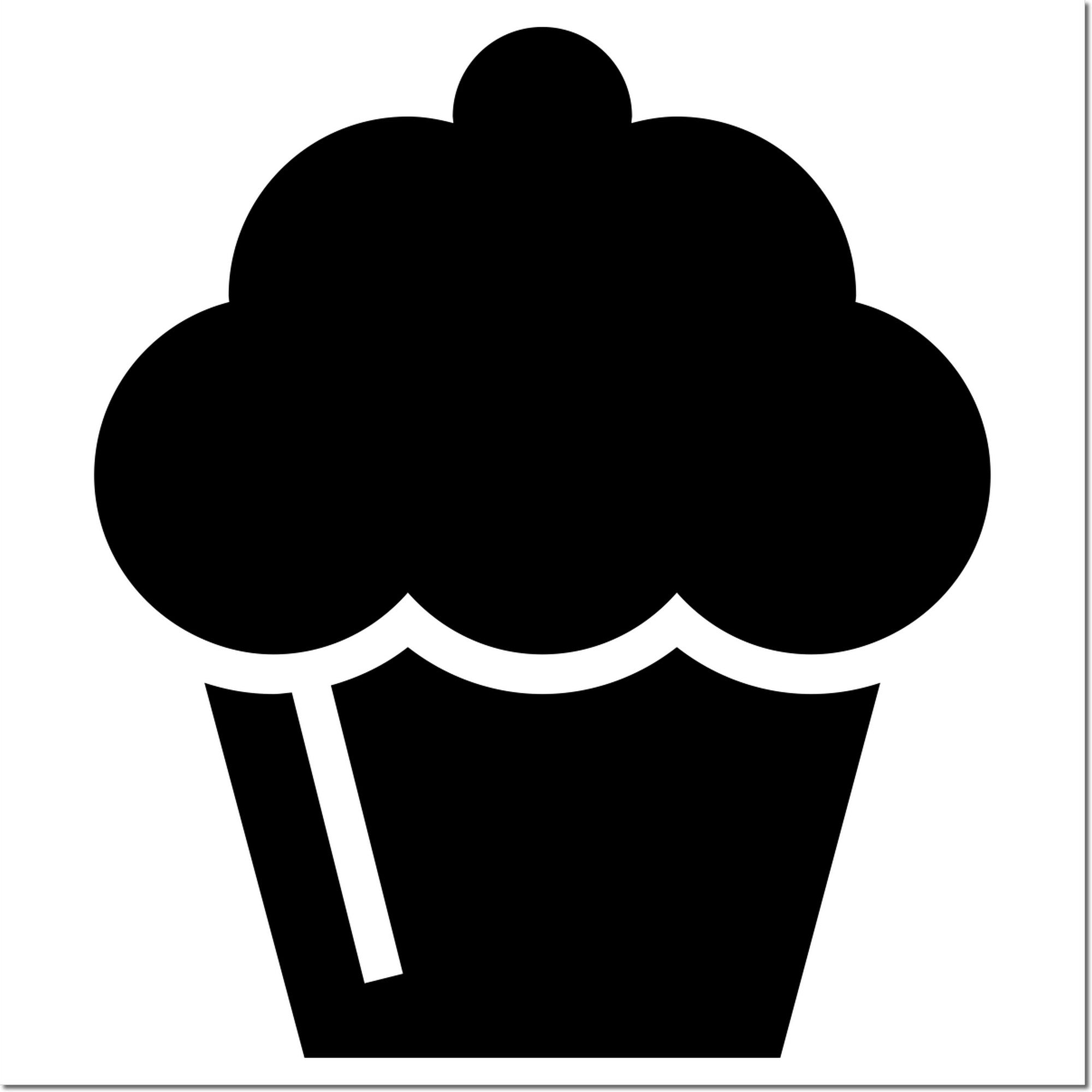 Self-Inking Cupcake Delight Loyalty Stamp featuring a black cupcake silhouette design, perfect for rewarding customers. Compact and easy to use for businesses.