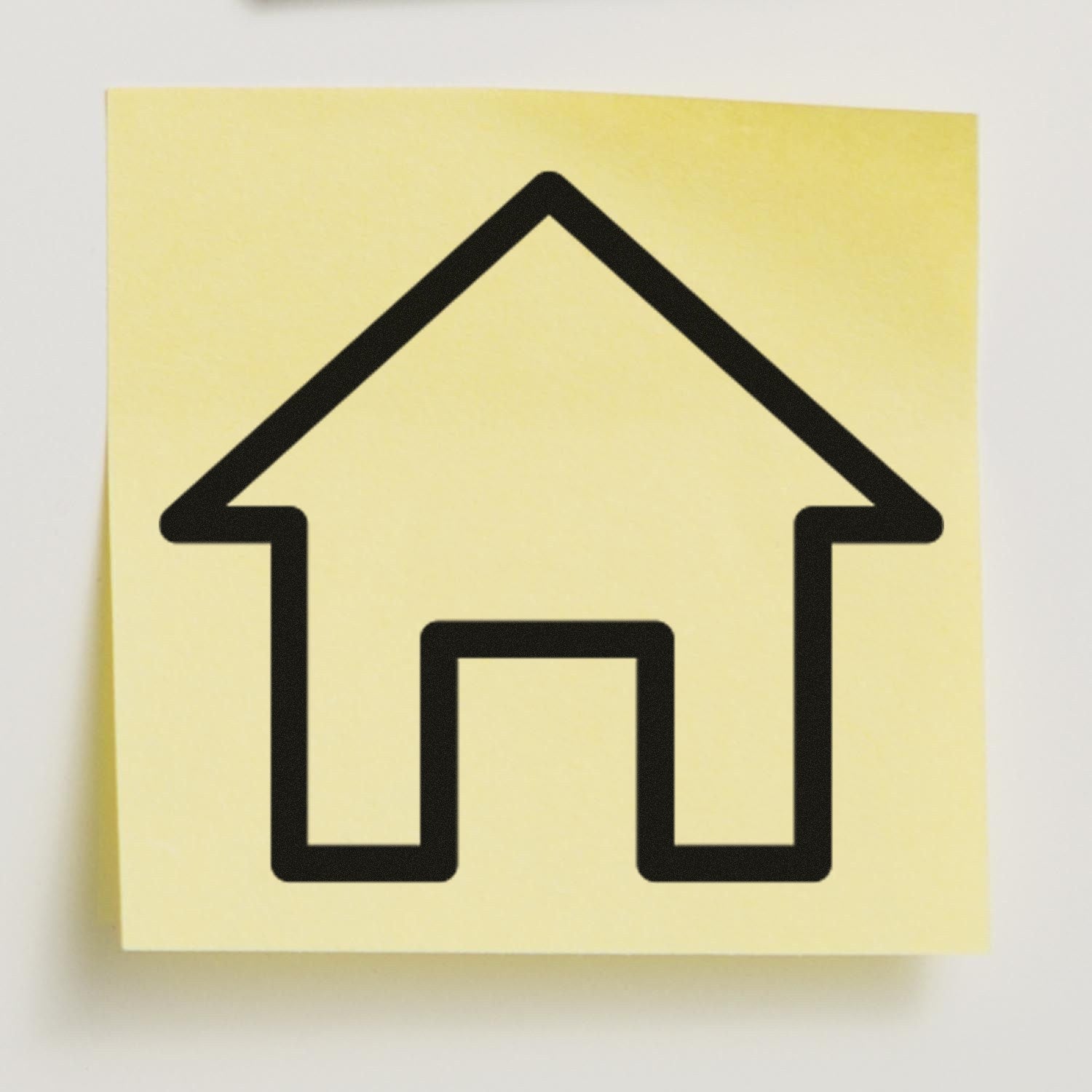 Self-Inking Home Sweet Discount Stamp featuring a house icon on a yellow sticky note, ideal for home-related promotions and discounts.