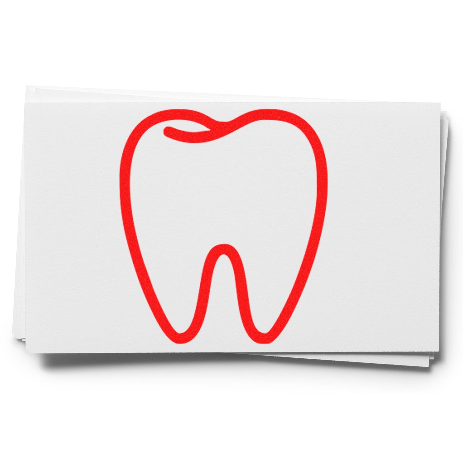 Wood Handle Dental Visit Rubber Stamp with a red tooth design, featuring a sturdy wooden handle and durable rubber for clear impressions. Ideal for dental office use.