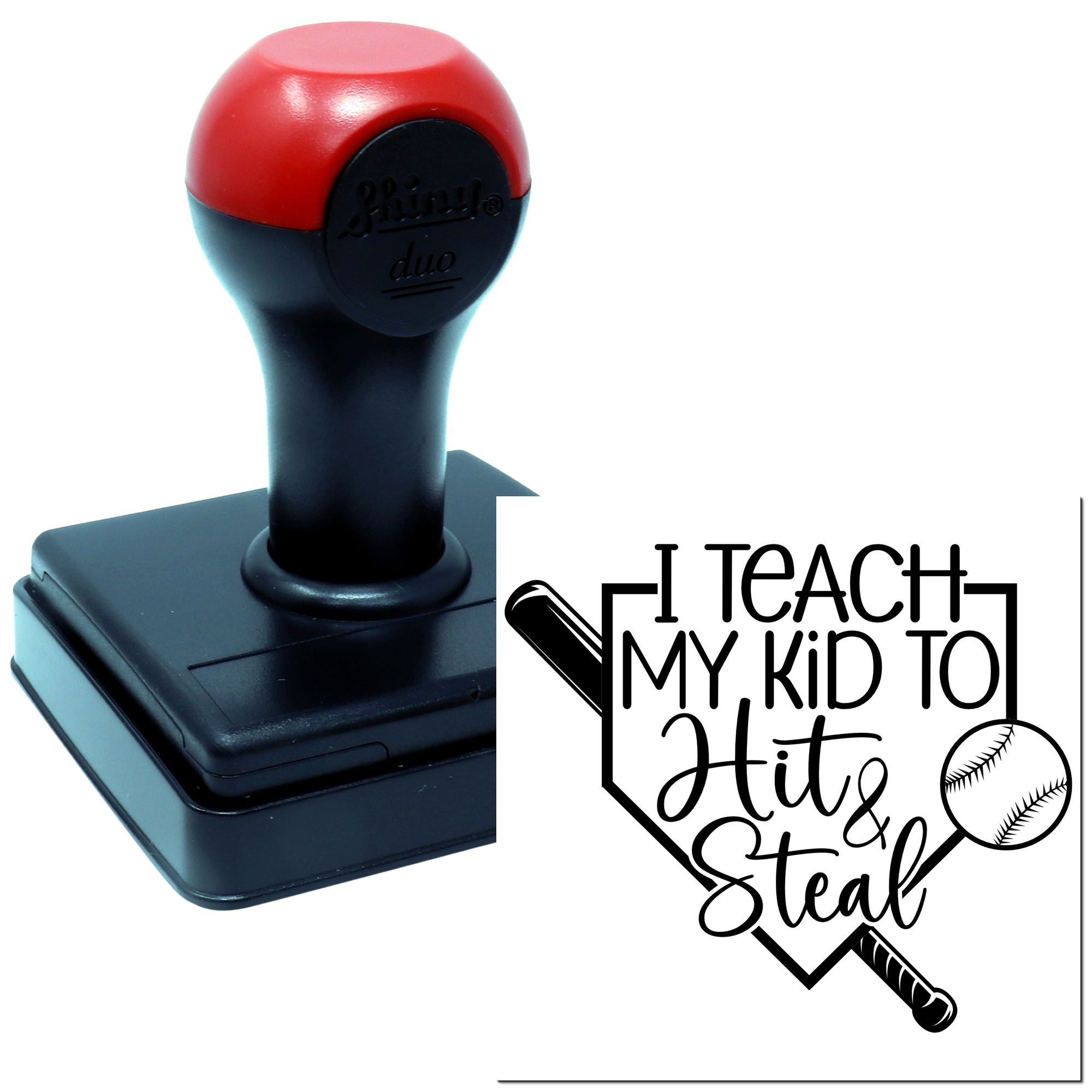Duo Baseball Teaching Parenting Sports Passion Hand Stamp