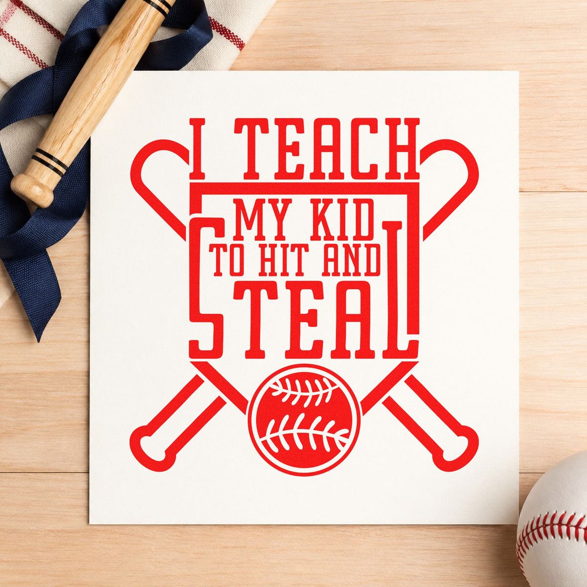 Hit and Steal Shield rubber stamp shown in red ink, stamped for projects such as trophy tag labels.