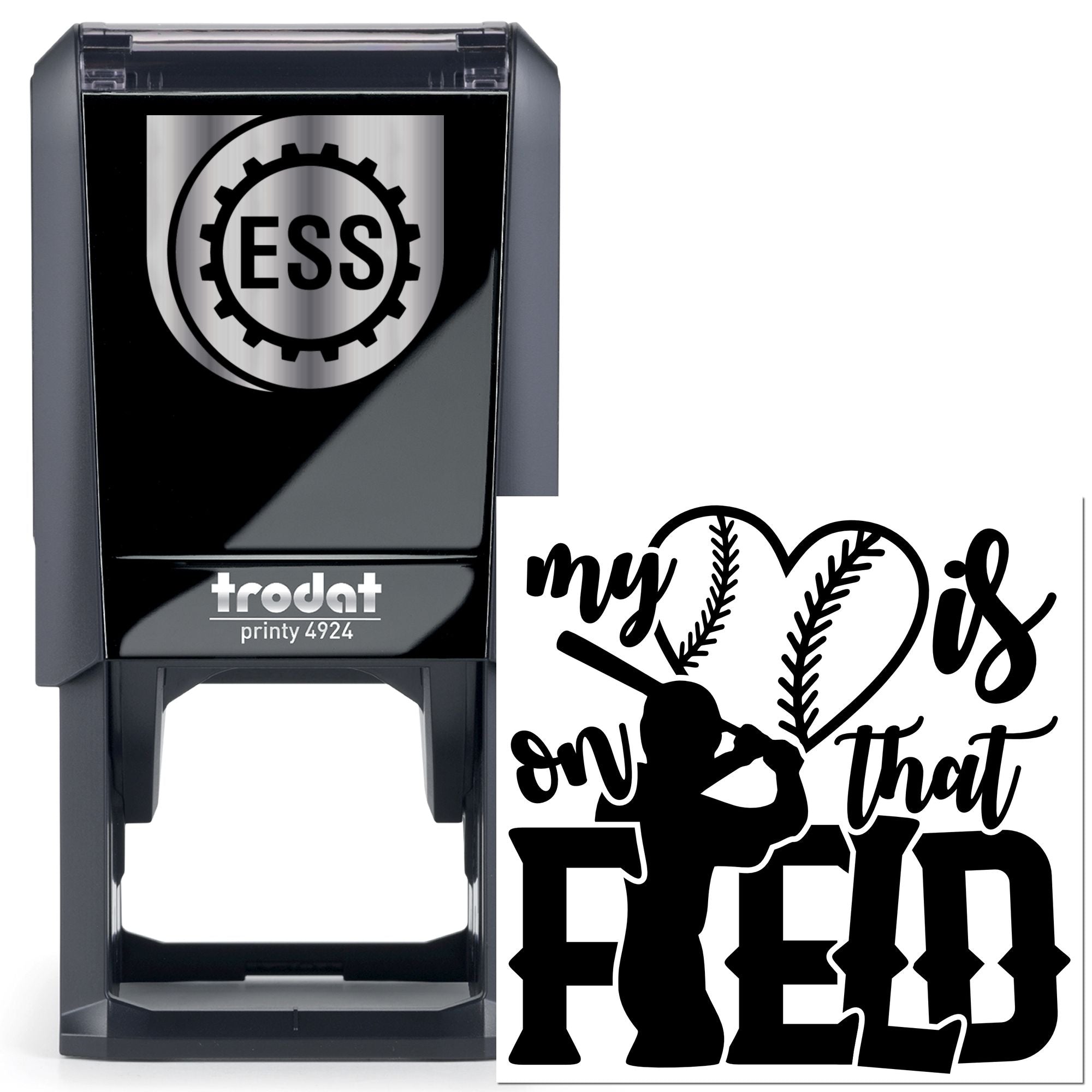 Self-Inking Baseball Heart Greeting Card Stamp