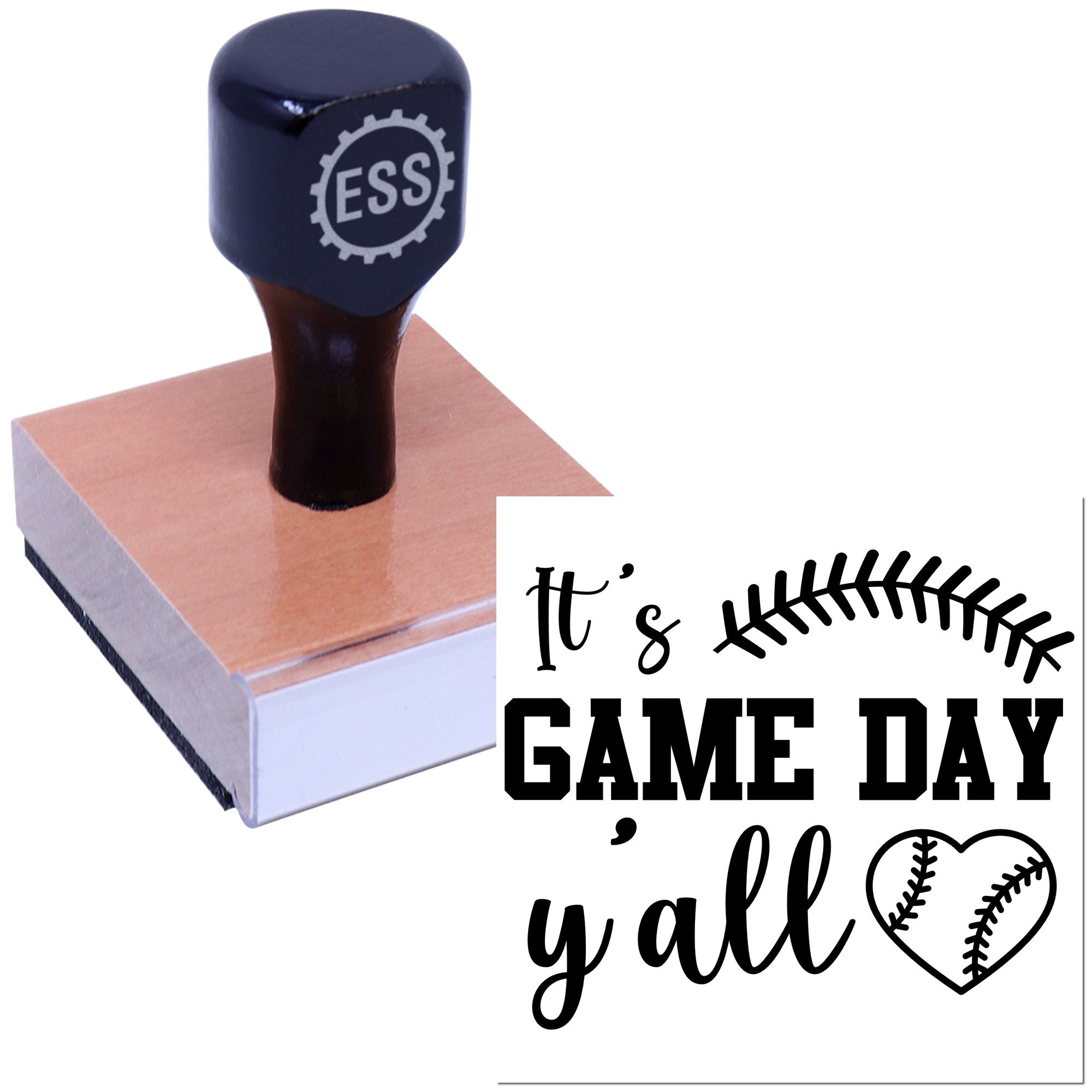Game Day Heart Postcard Rubber Stamp