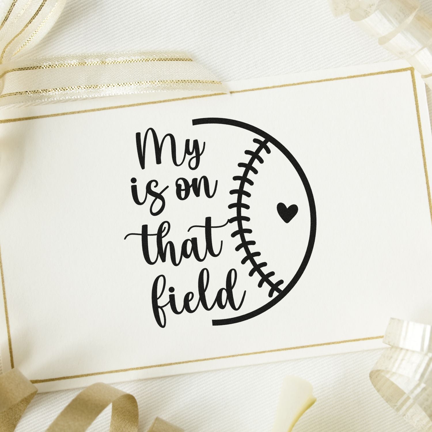 Self-Inking Baseball Field Favor Tag Stamp