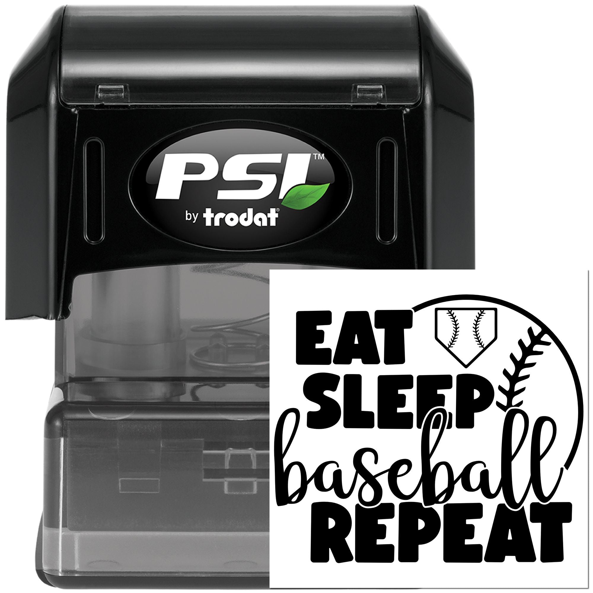 Pre-Inked Eat Sleep Baseball Party Favor Stamp