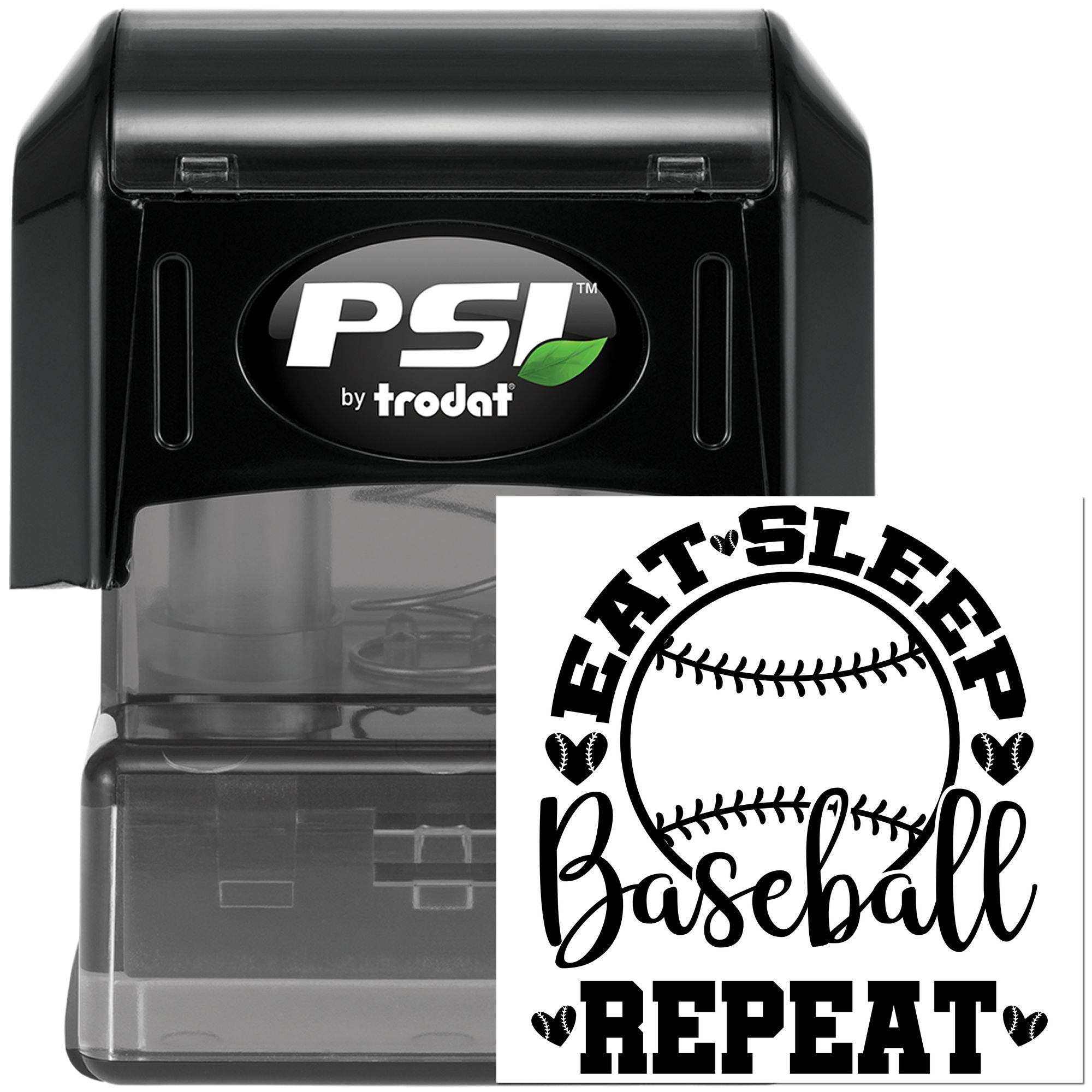 Pre-Inked Eat Sleep Baseball Scrapbook Stamp