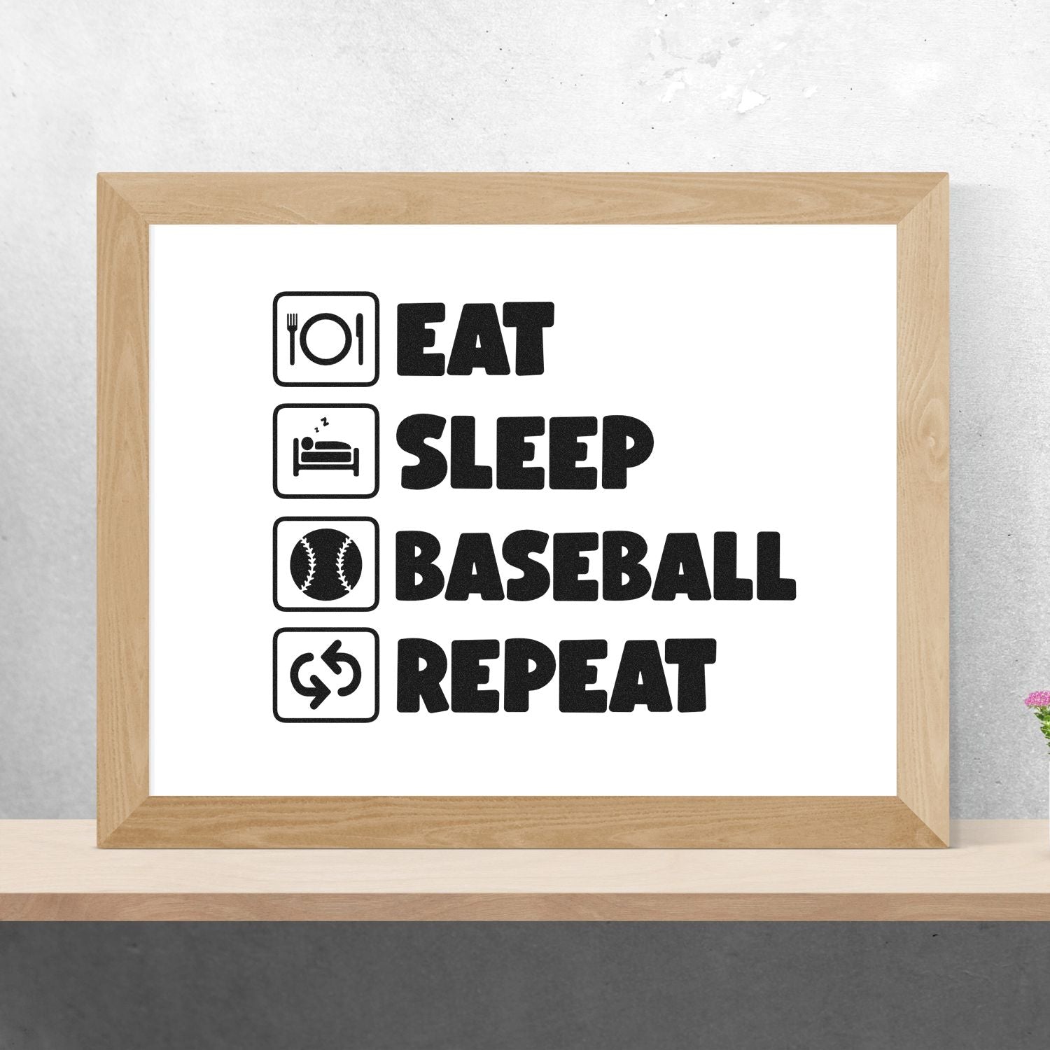 Pre-Inked Eat Sleep Baseball Scrapbooking Stamp
