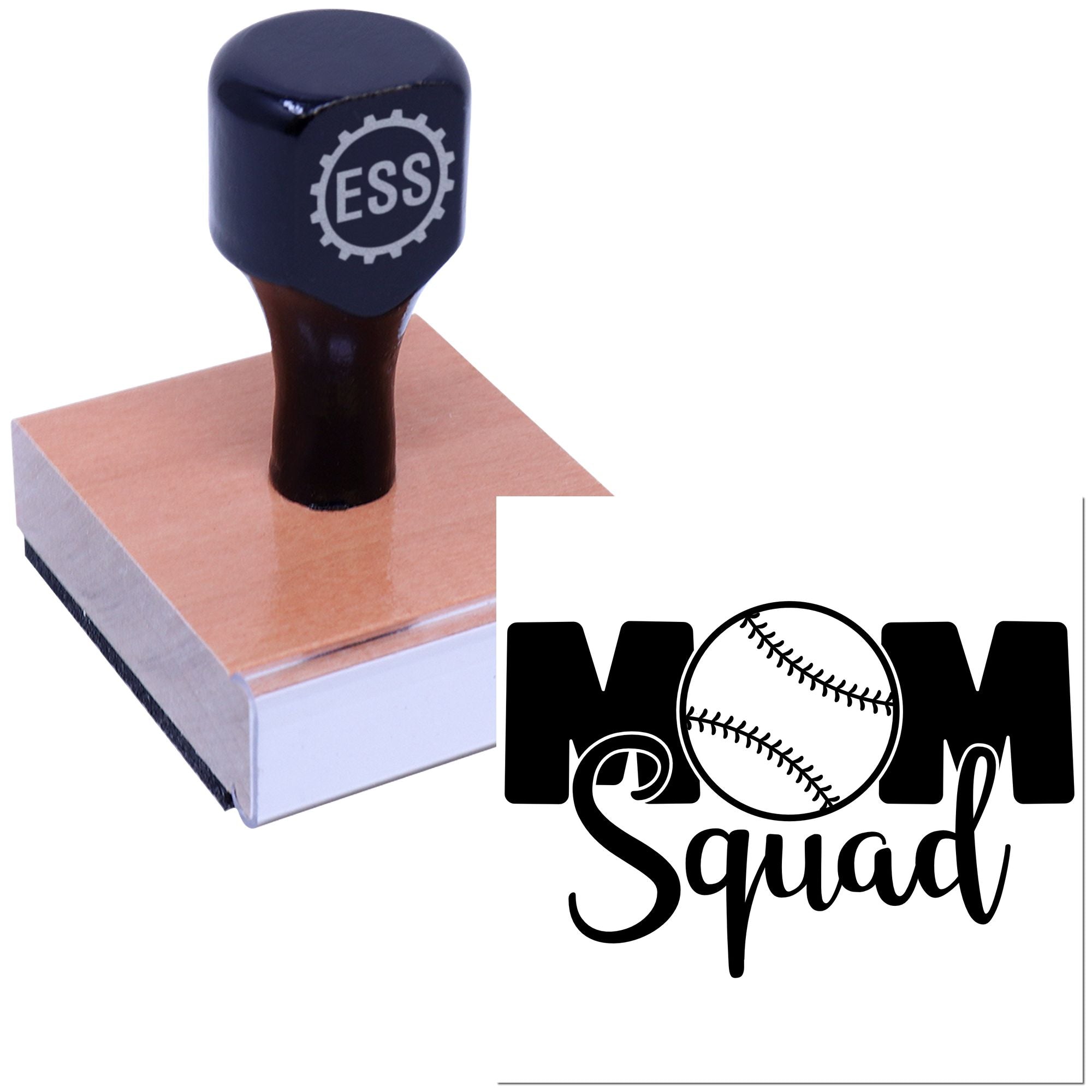 Baseball Mom Squad Handcraft Rubber Stamp