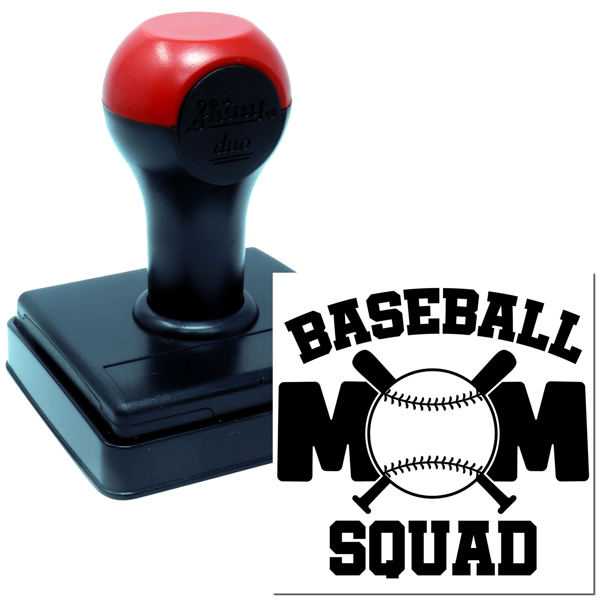 Duo Proud Baseball Mom Team Emblem Hand Stamp