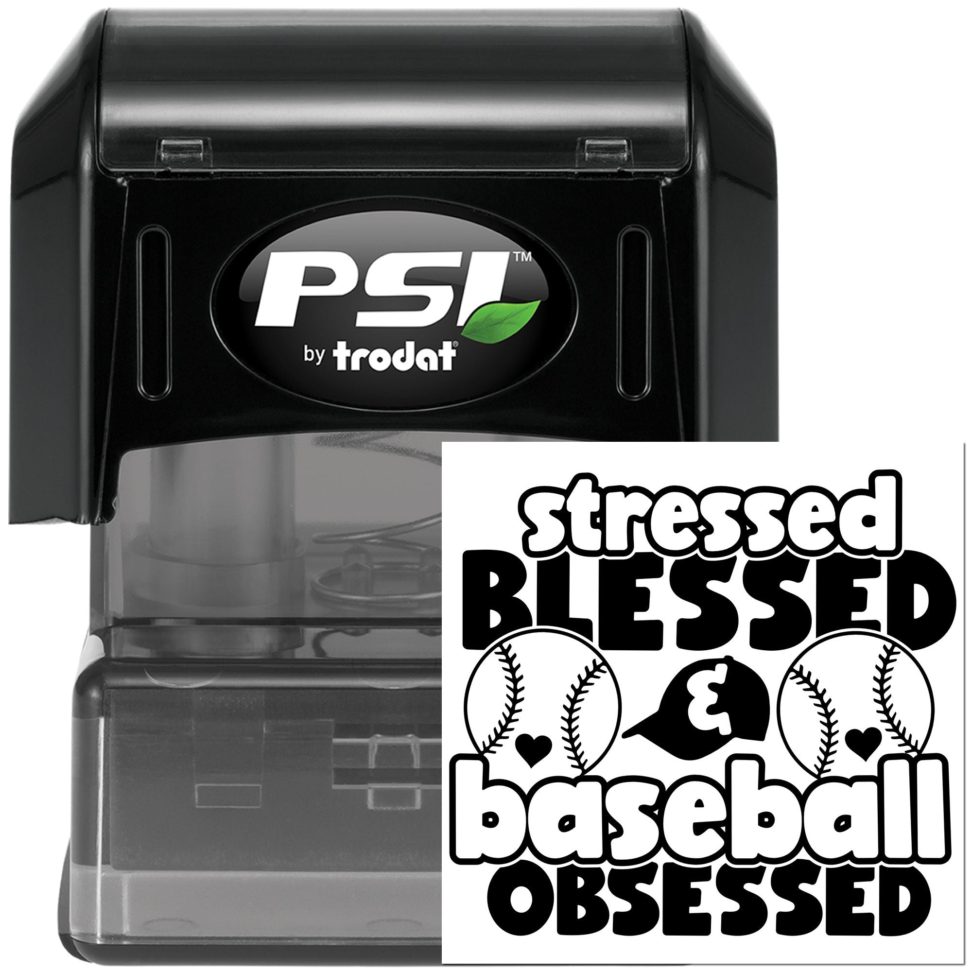 Pre-Inked Stressed Blessed Baseball Paper Craft Stamp