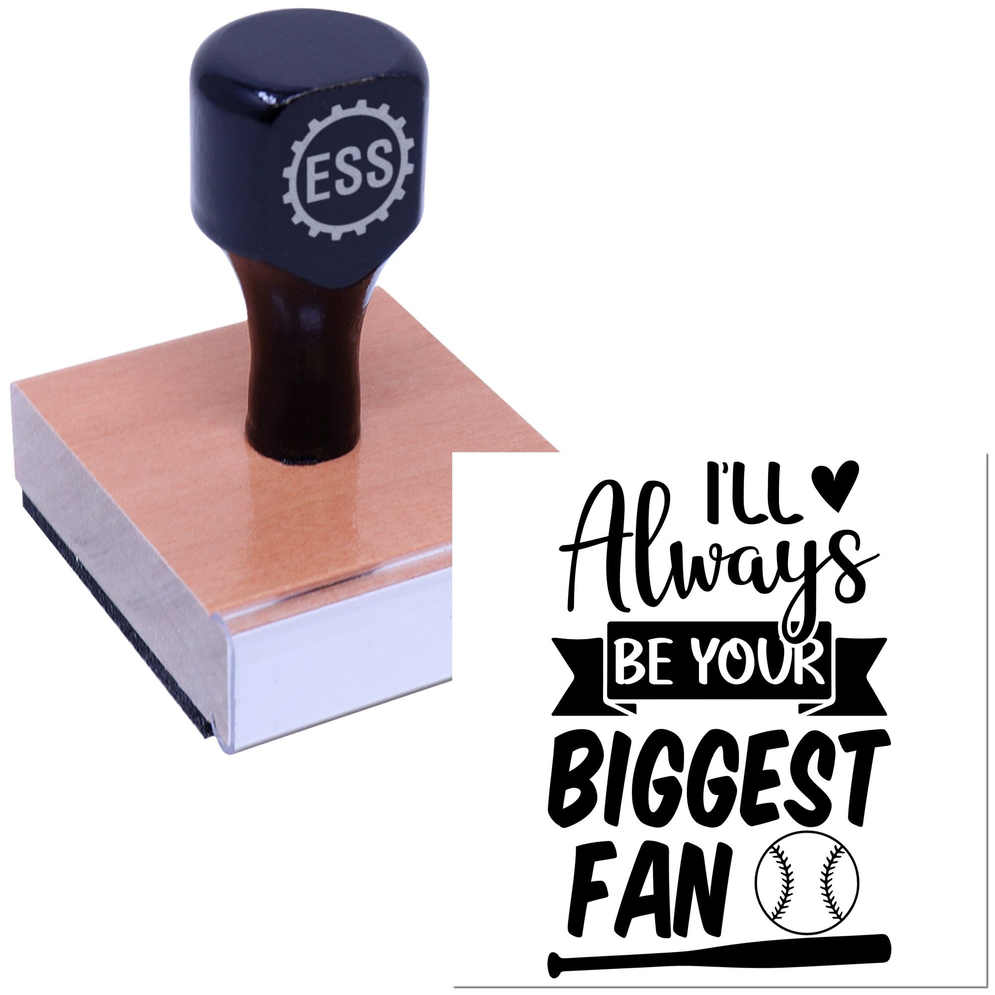 Forever Baseball Fan Greeting Card Rubber Stamp