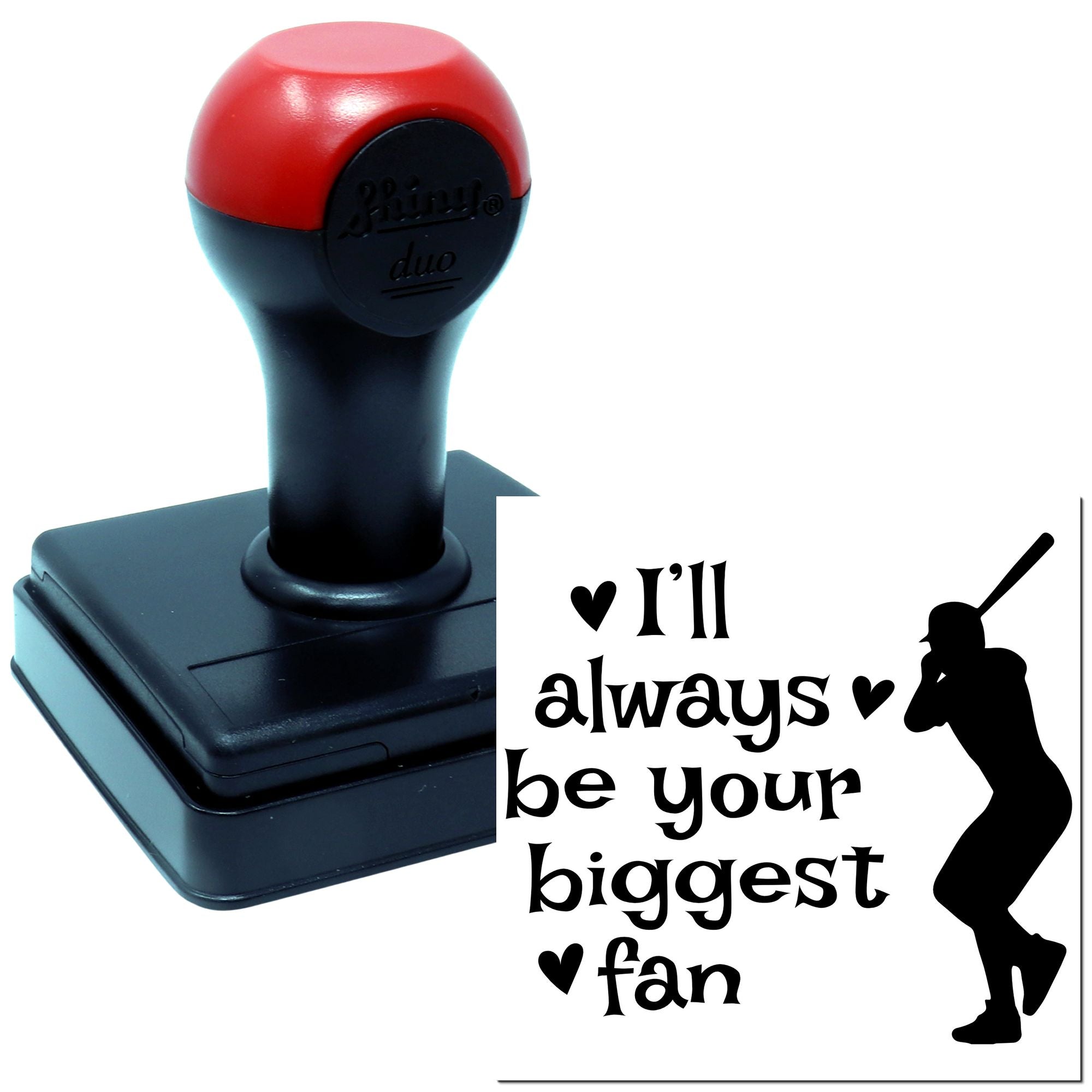 Duo Baseball Fan Love Silhouette Quote Hand Stamp
