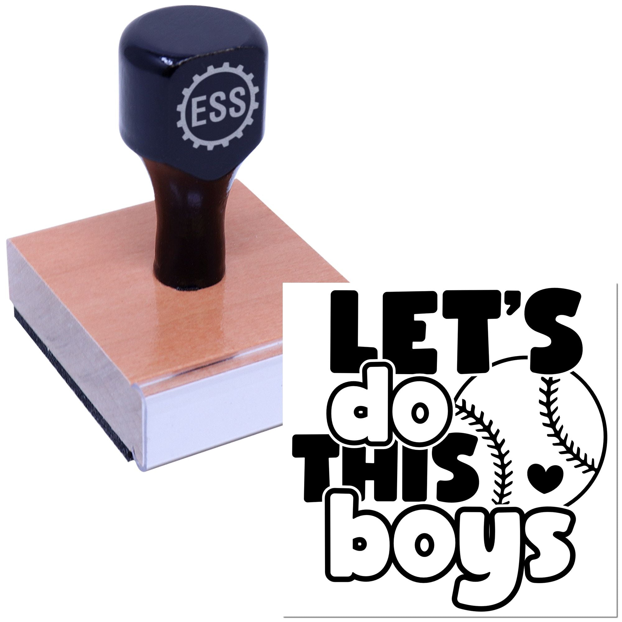 Motivational Baseball Graphic Mini Card Rubber Stamp
