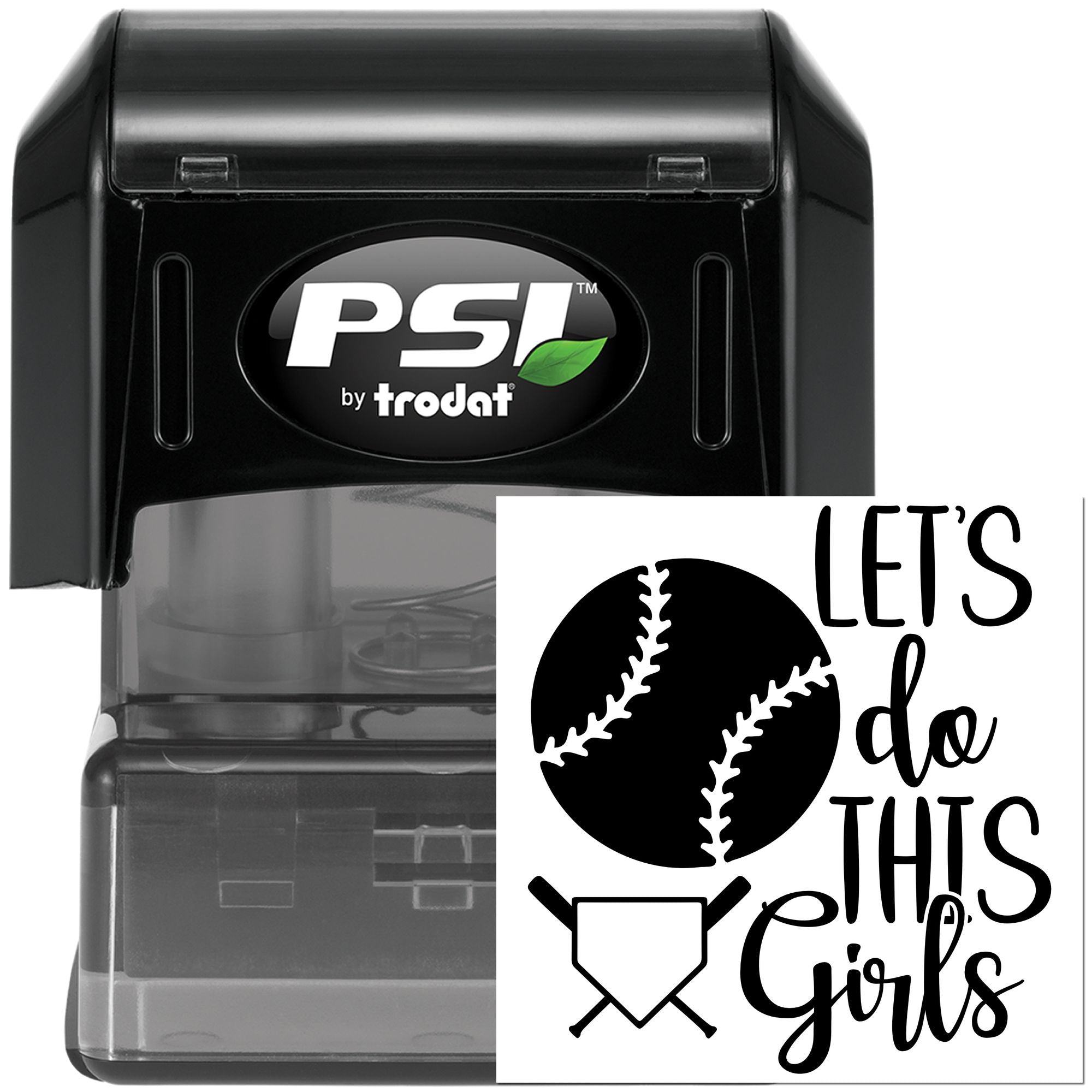Pre-Inked Baseball Girls Unite Mini Card Stamp