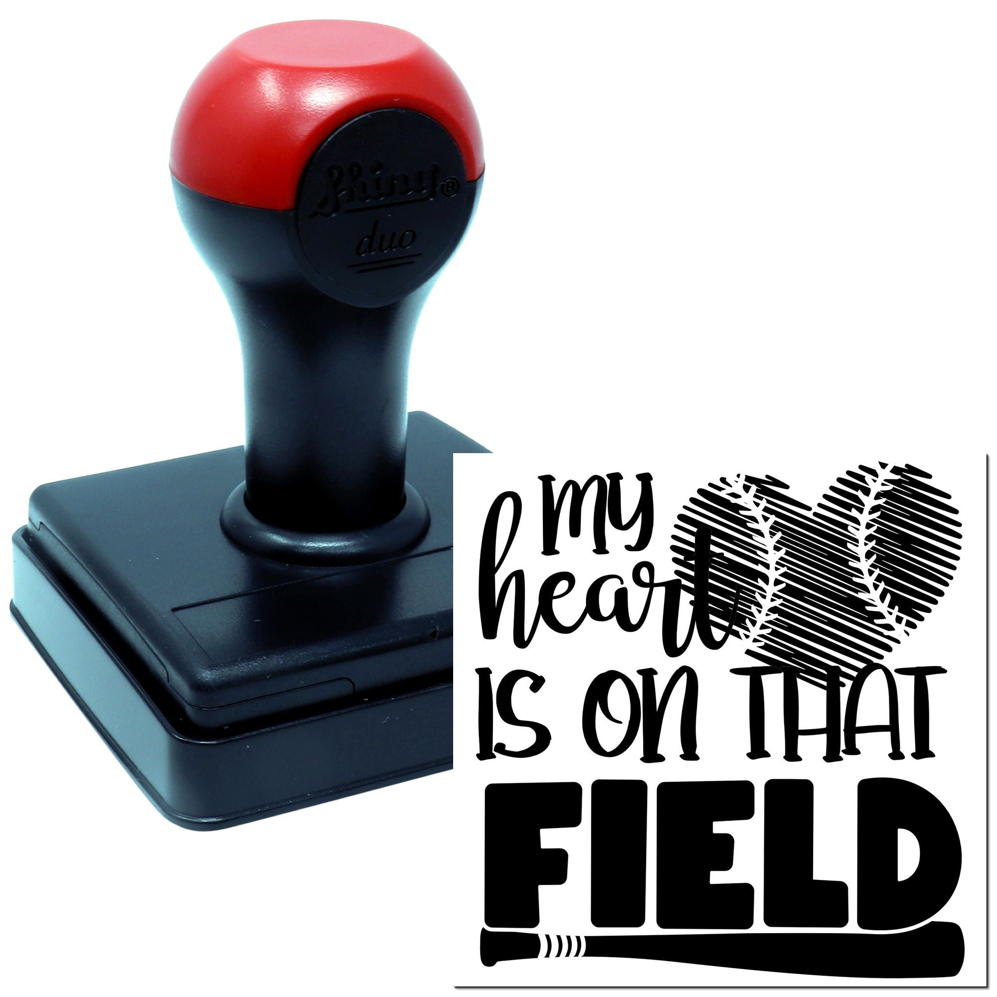 Duo Baseball Heart On The Field Hand Stamp