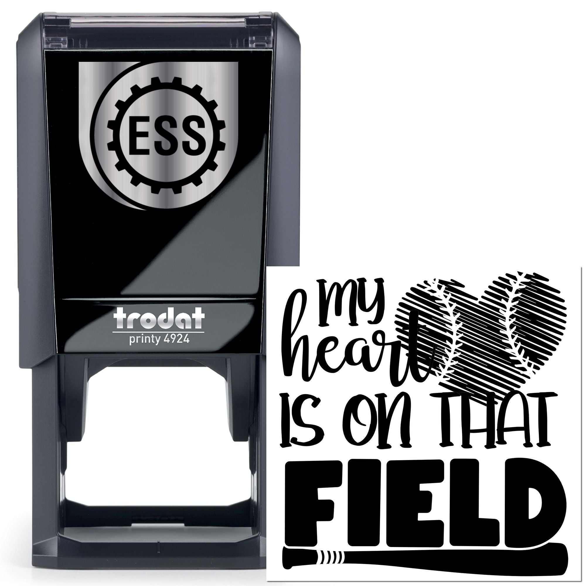 Self-Inking Baseball Heart Scrapbooking Stamp