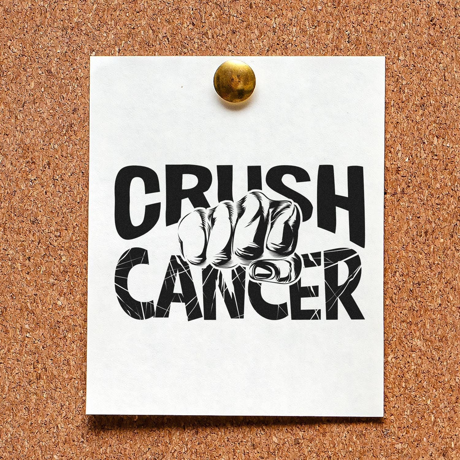 Punch Cancer Away Papercraft Rubber Stamp